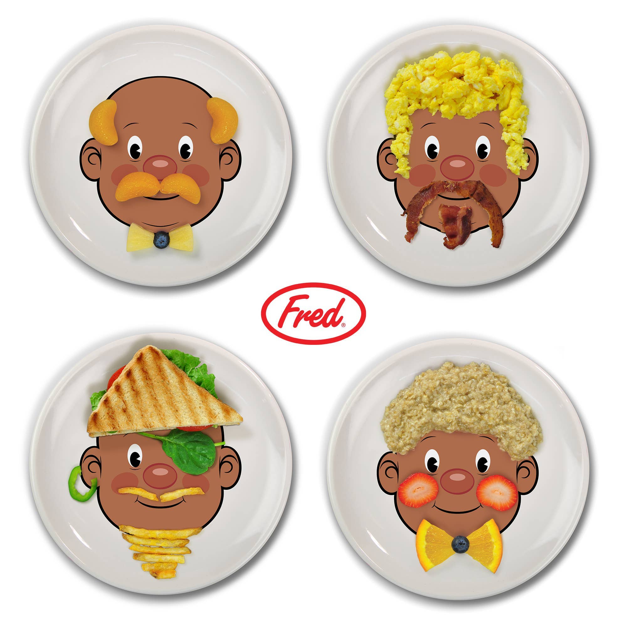 Food Face Dinner Plate: Dark Skin - Image 3