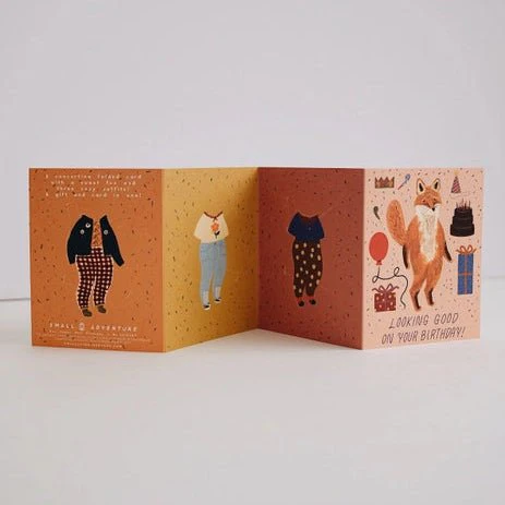 Fox Paper Doll Birthday Card - Image 2