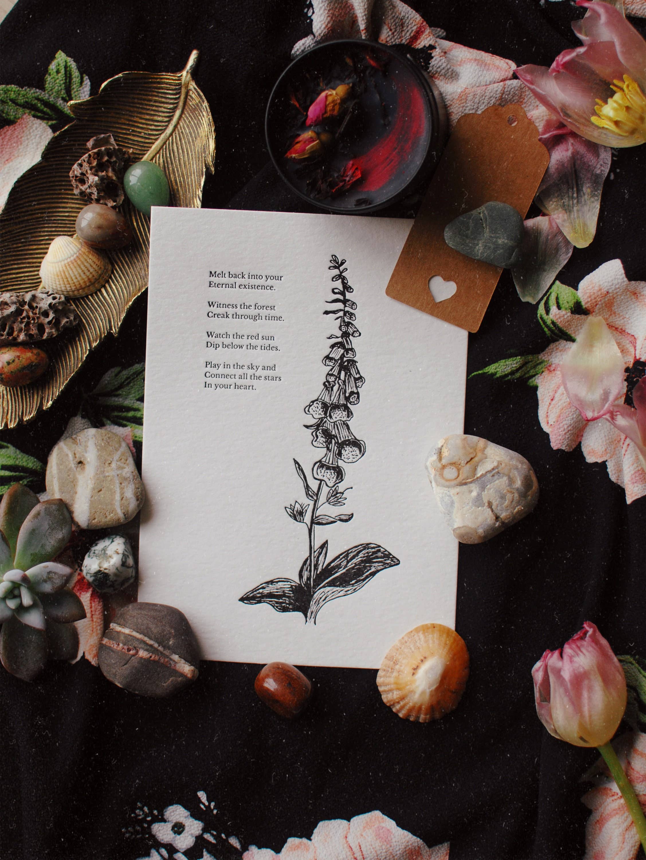 Foxglove Letterpress Print