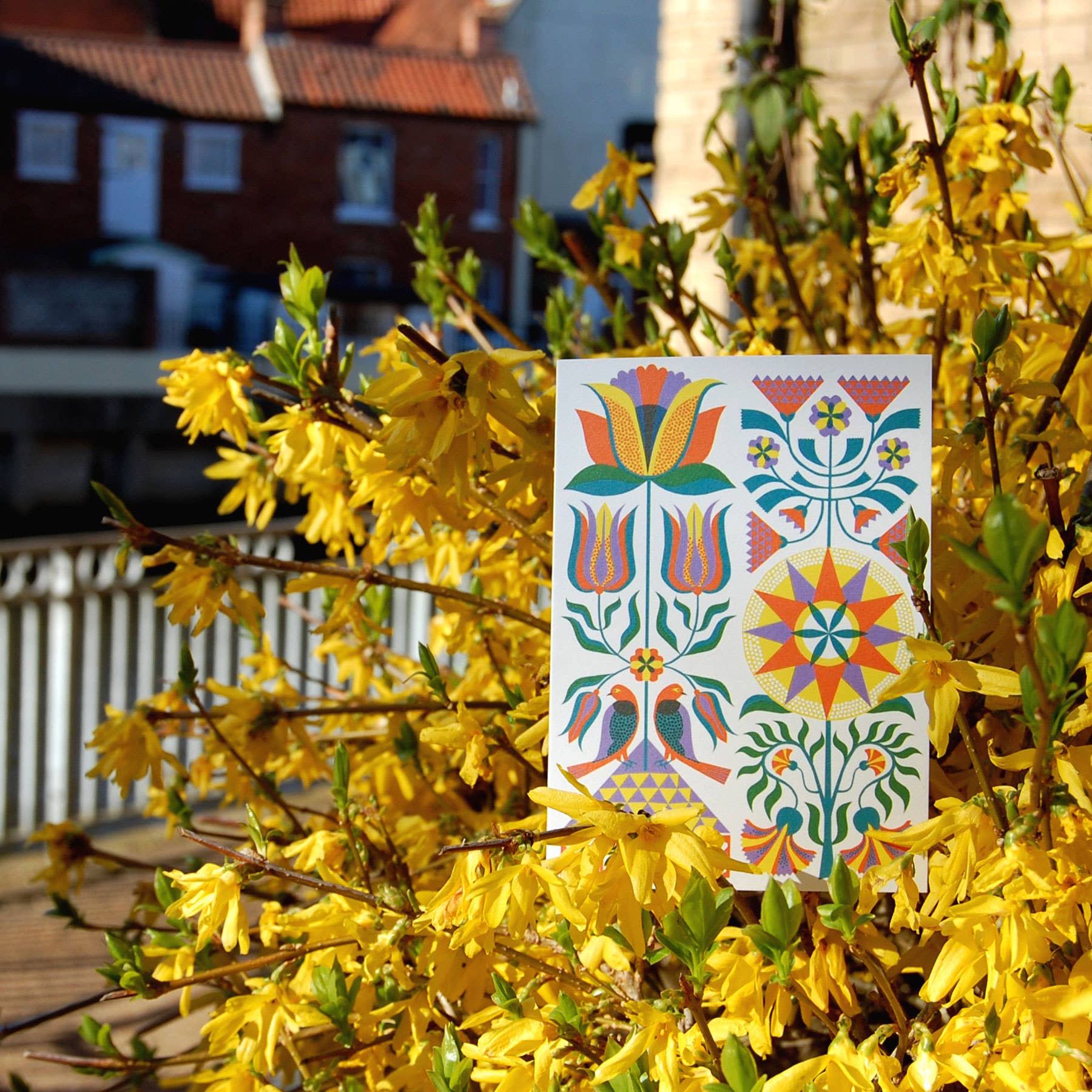 Fraktur Floral Greeting Card - Image 3