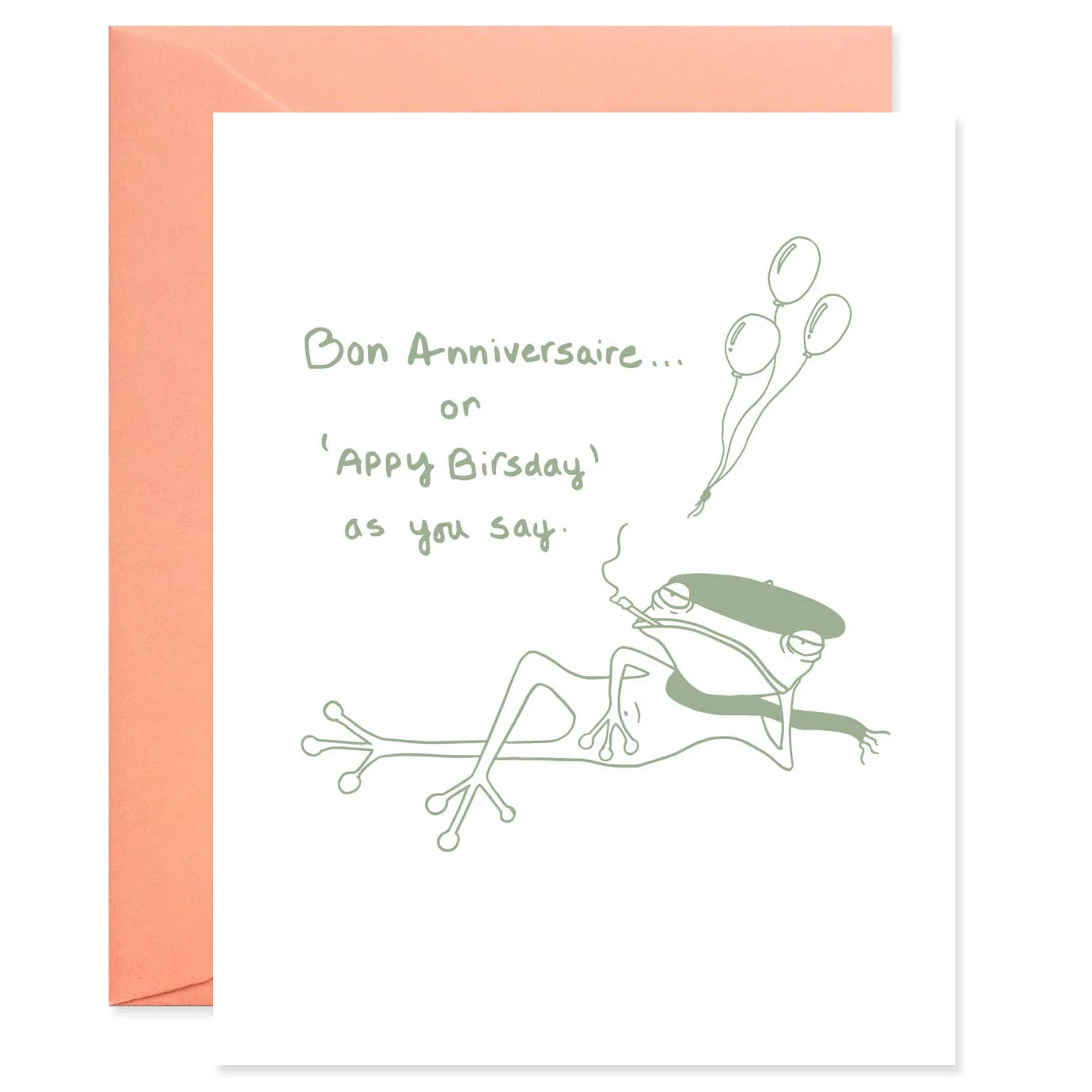 François le Frog says, "Appy Birsday" Card