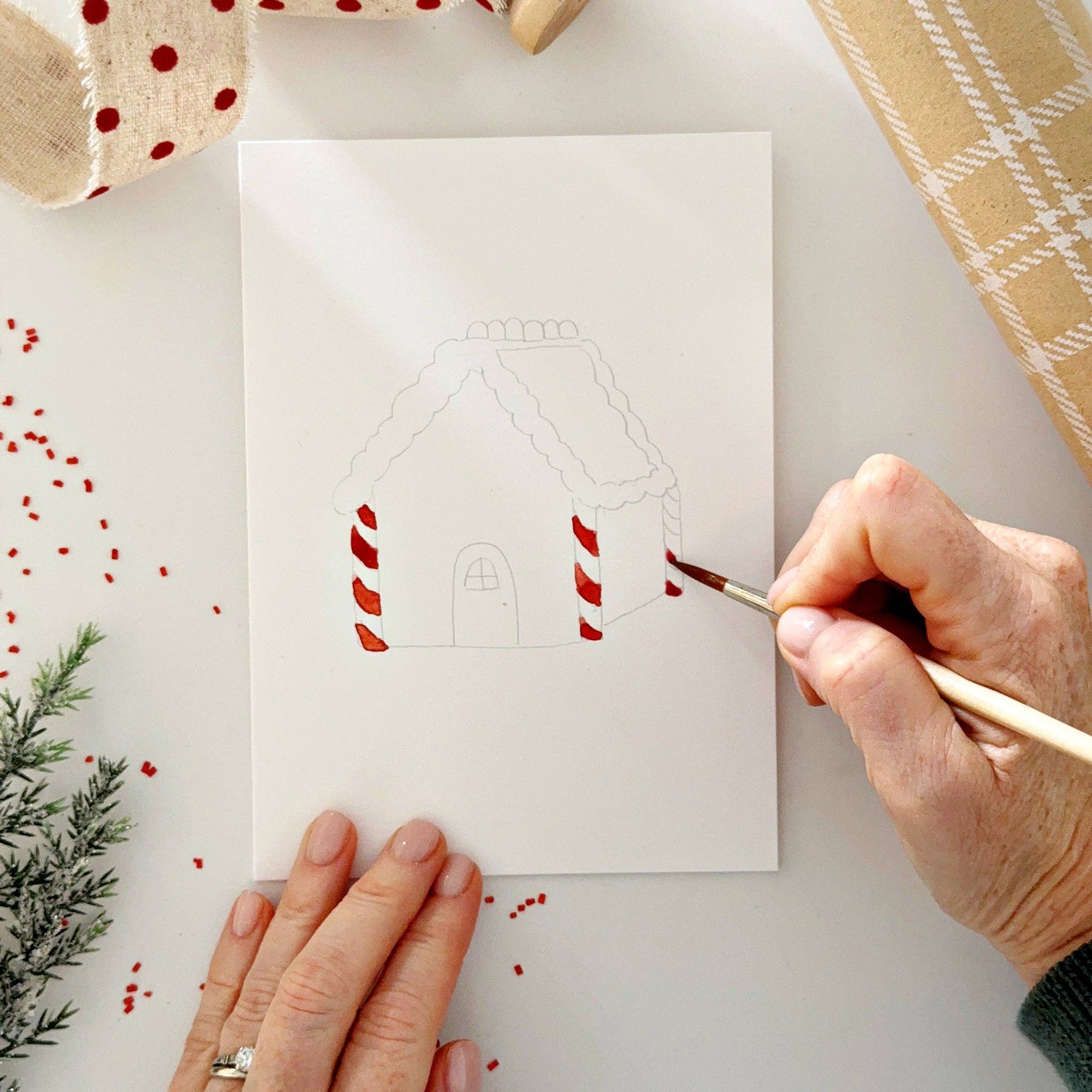 Gingerbread Paintable Notecards - Image 3