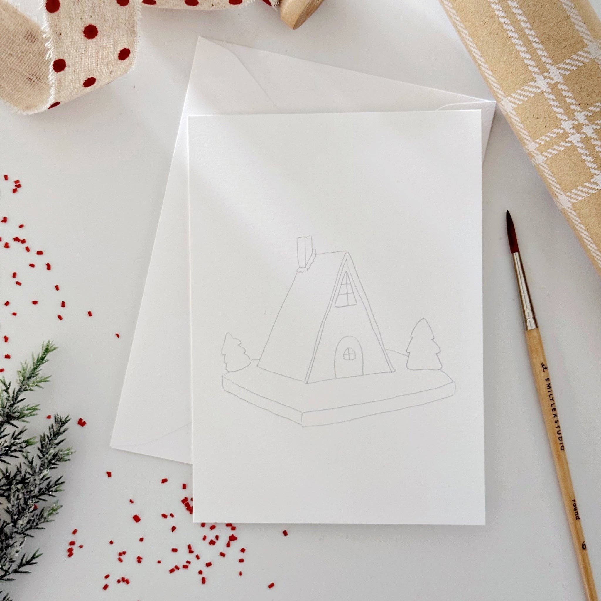 Gingerbread Paintable Notecards - Image 4