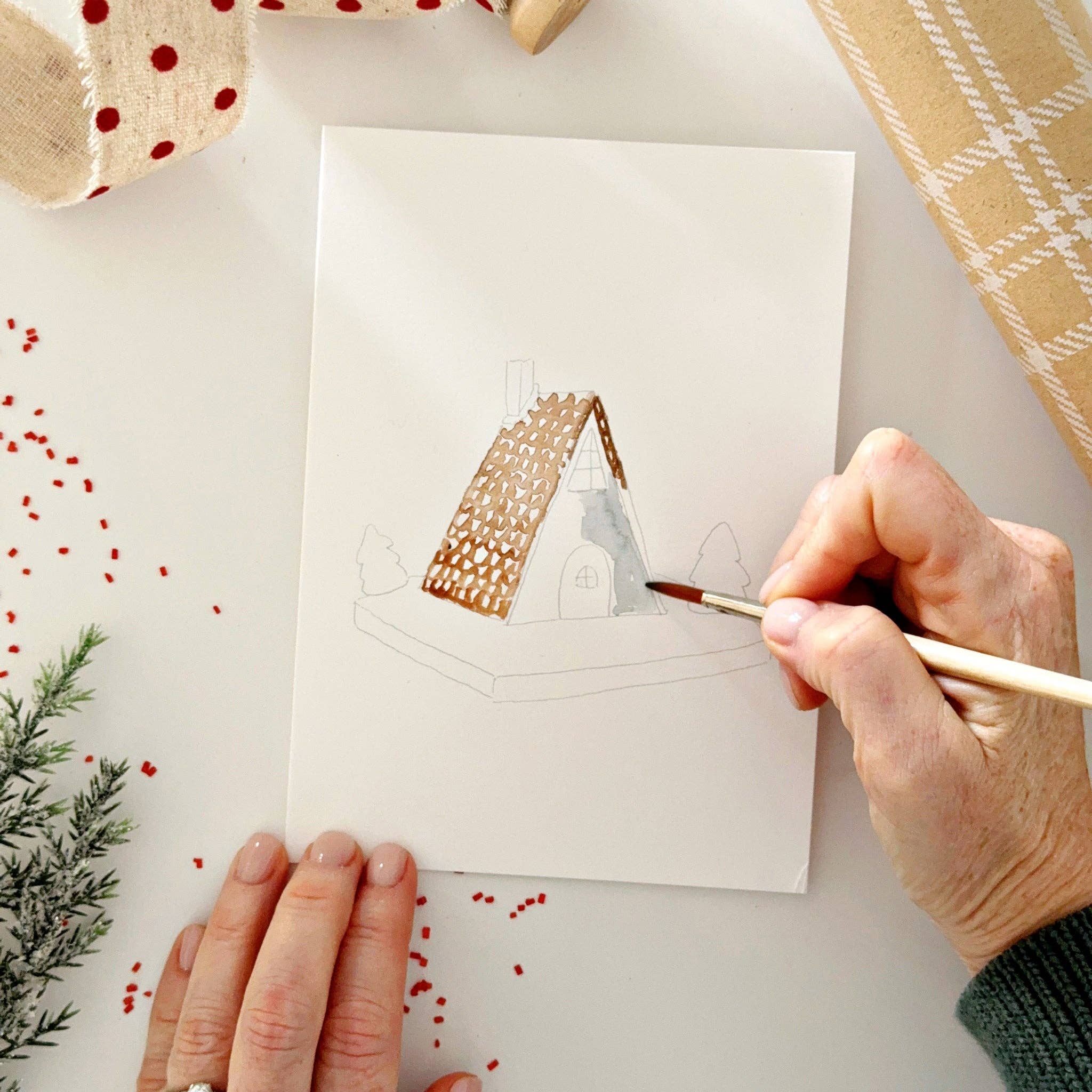 Gingerbread Paintable Notecards - Image 5