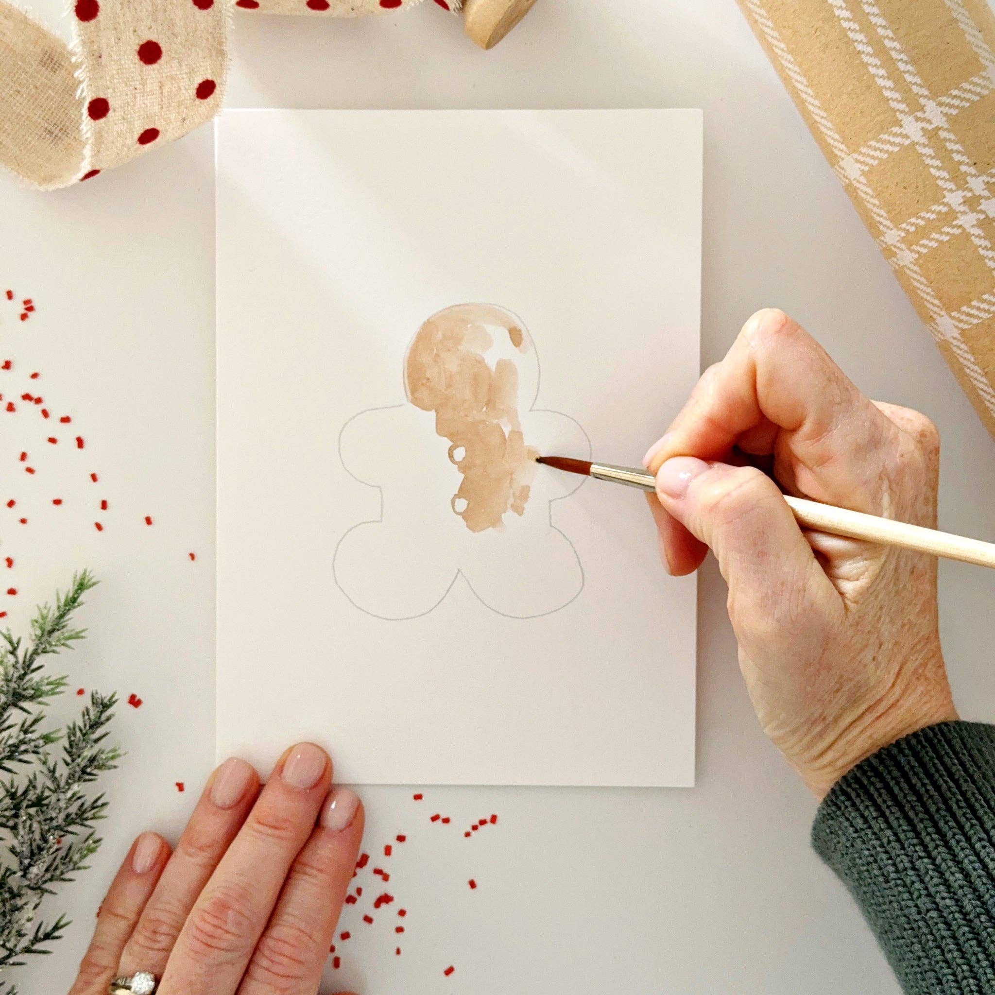 Gingerbread Paintable Notecards - Image 7