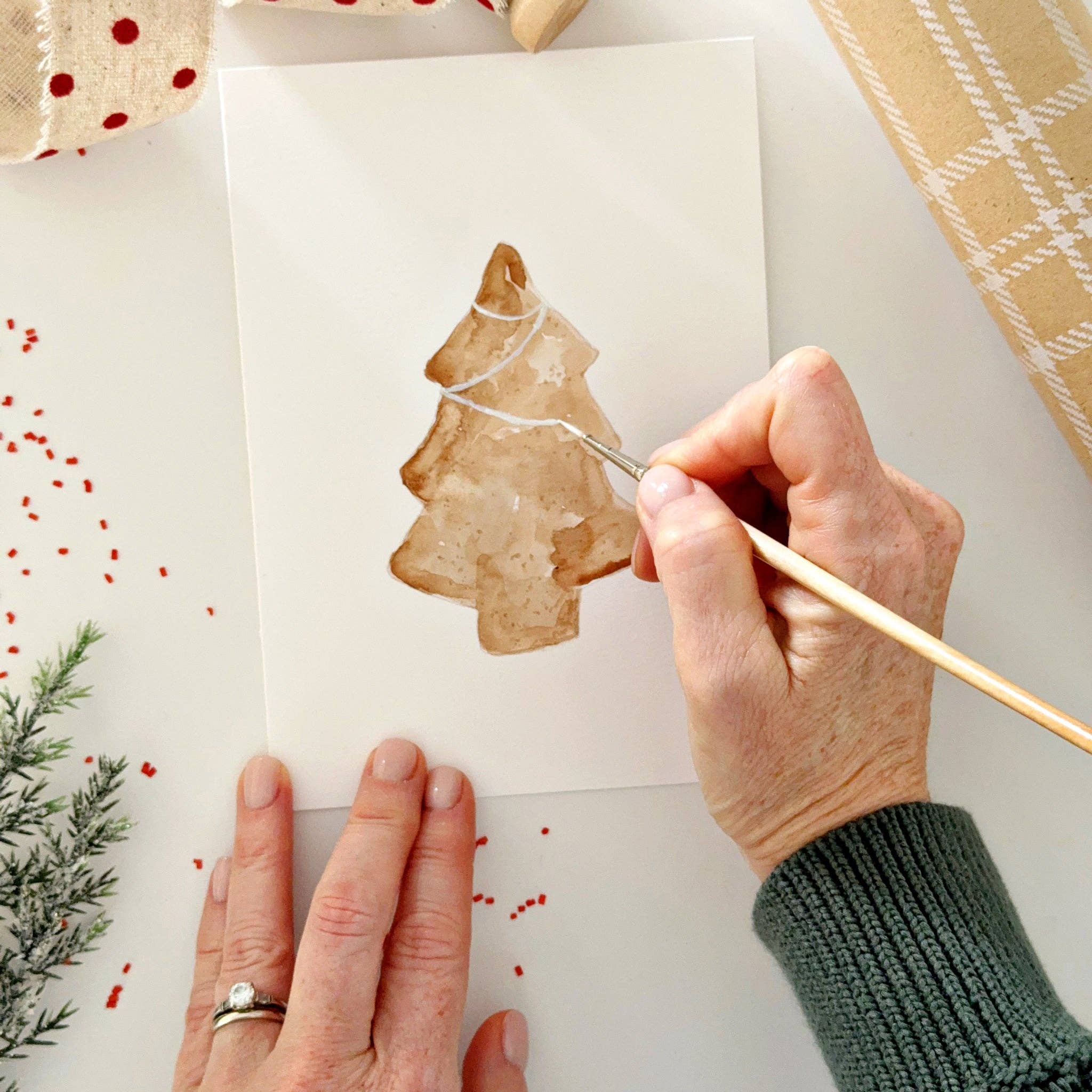 Gingerbread Paintable Notecards - Image 9