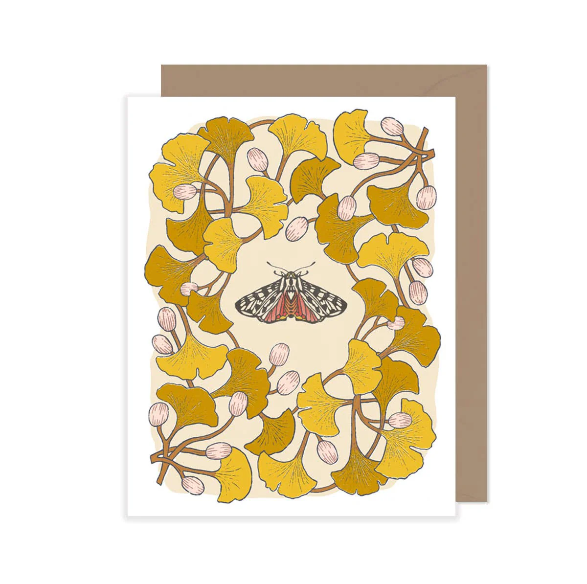 Ginkgo + Tiger Moth Card