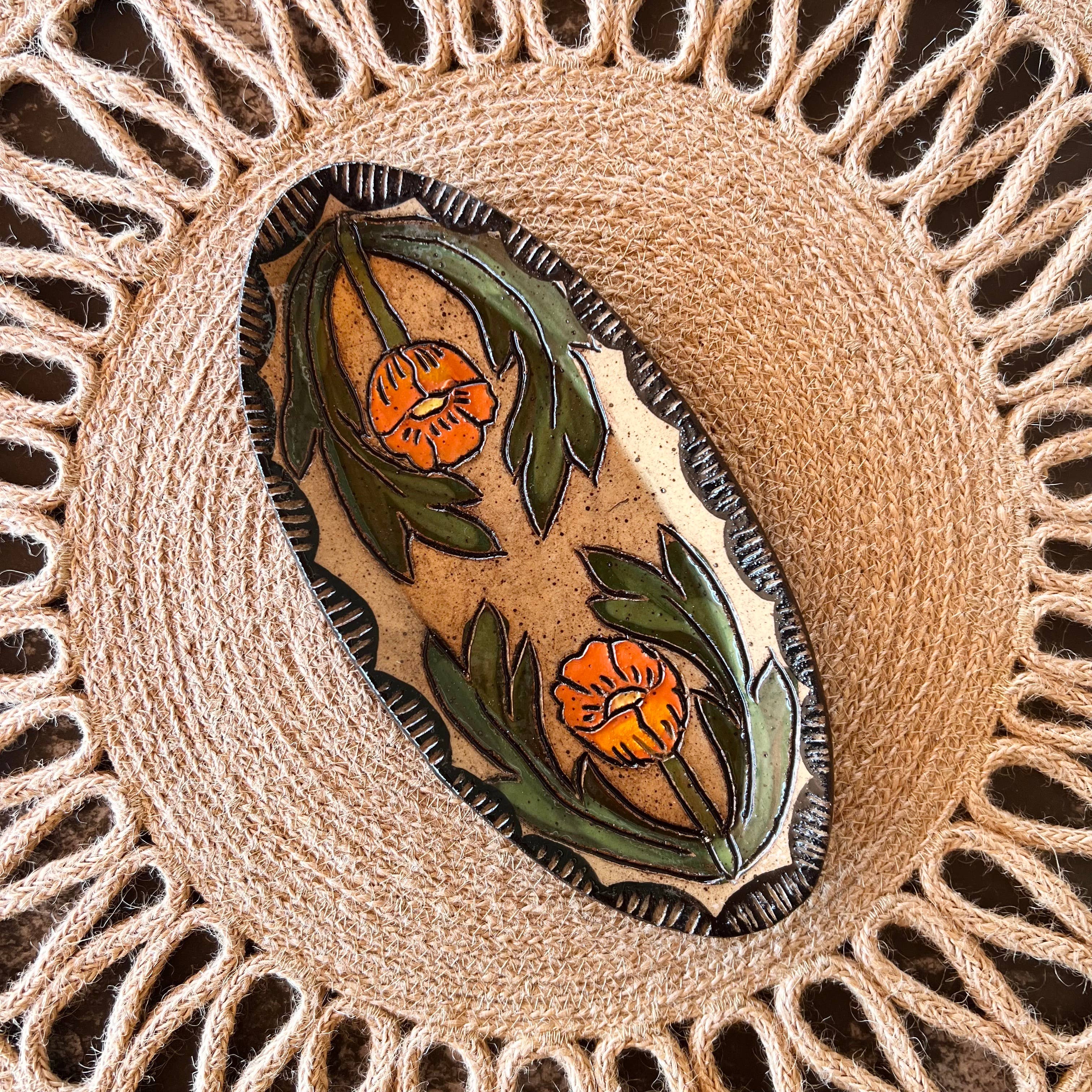 Globe Mallow Sgraffito Trinket Dish - Image 2