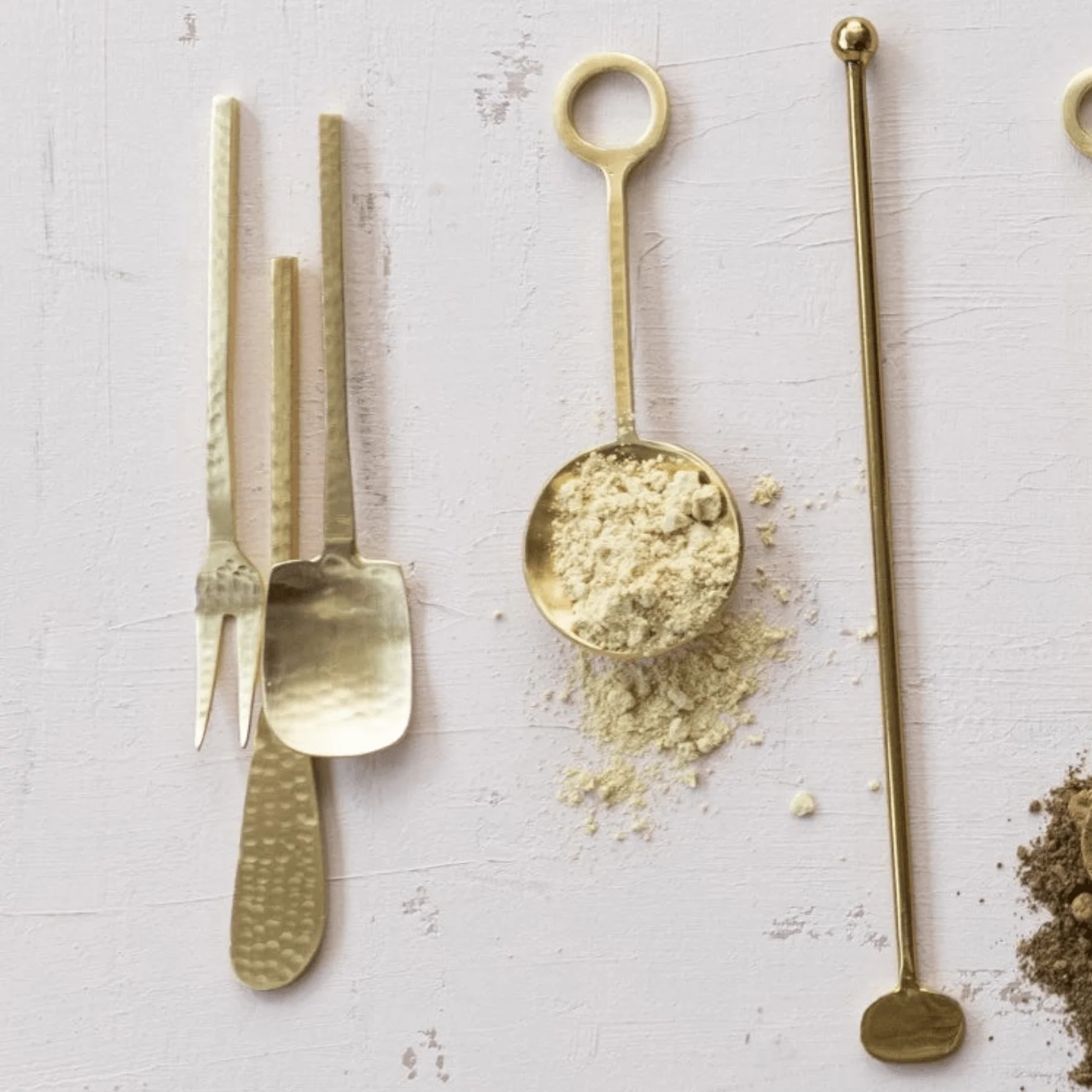 Gold Finish Stainless Appetizer Utensils - Image 6