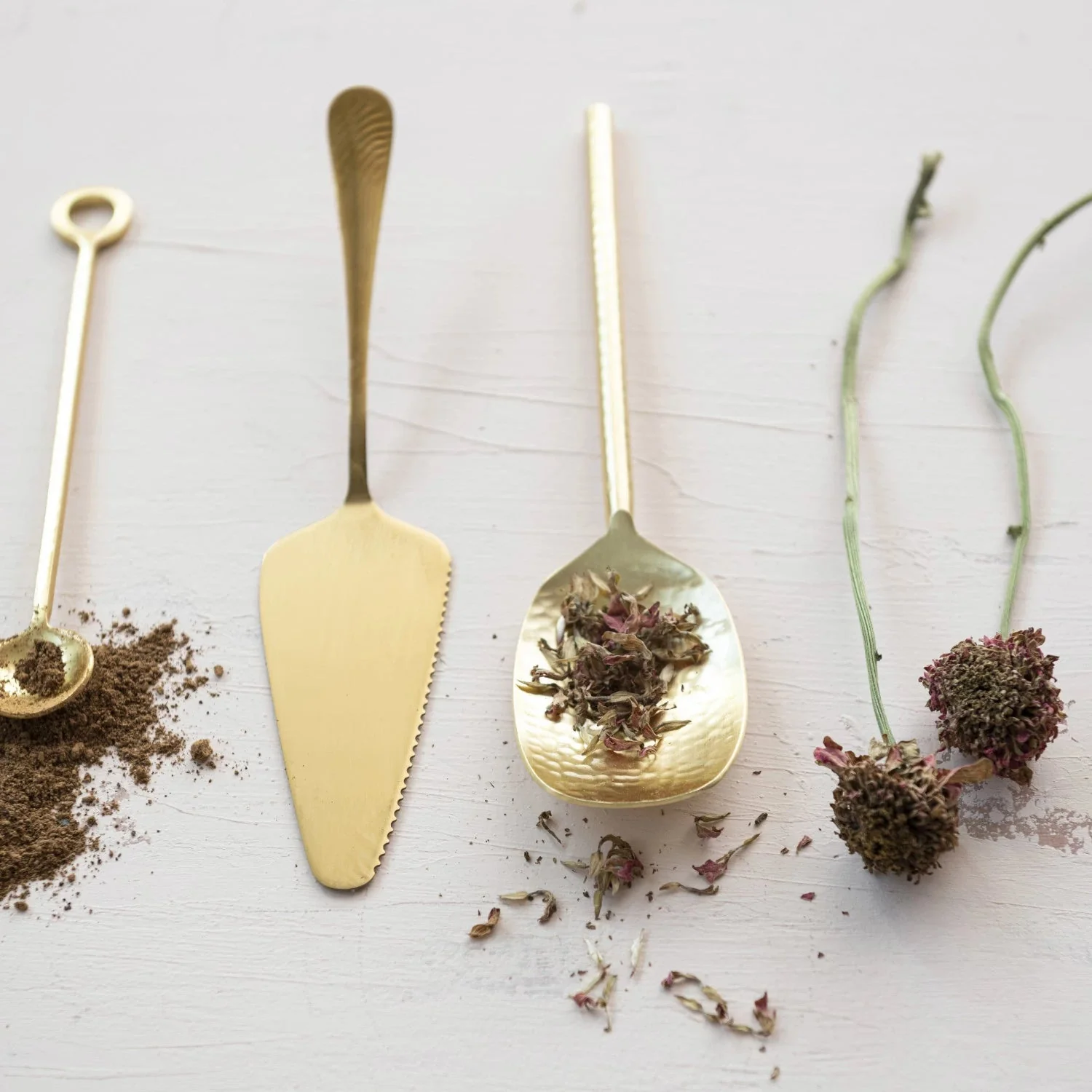 Gold Finish Stainless Serving Spoon - Image 2