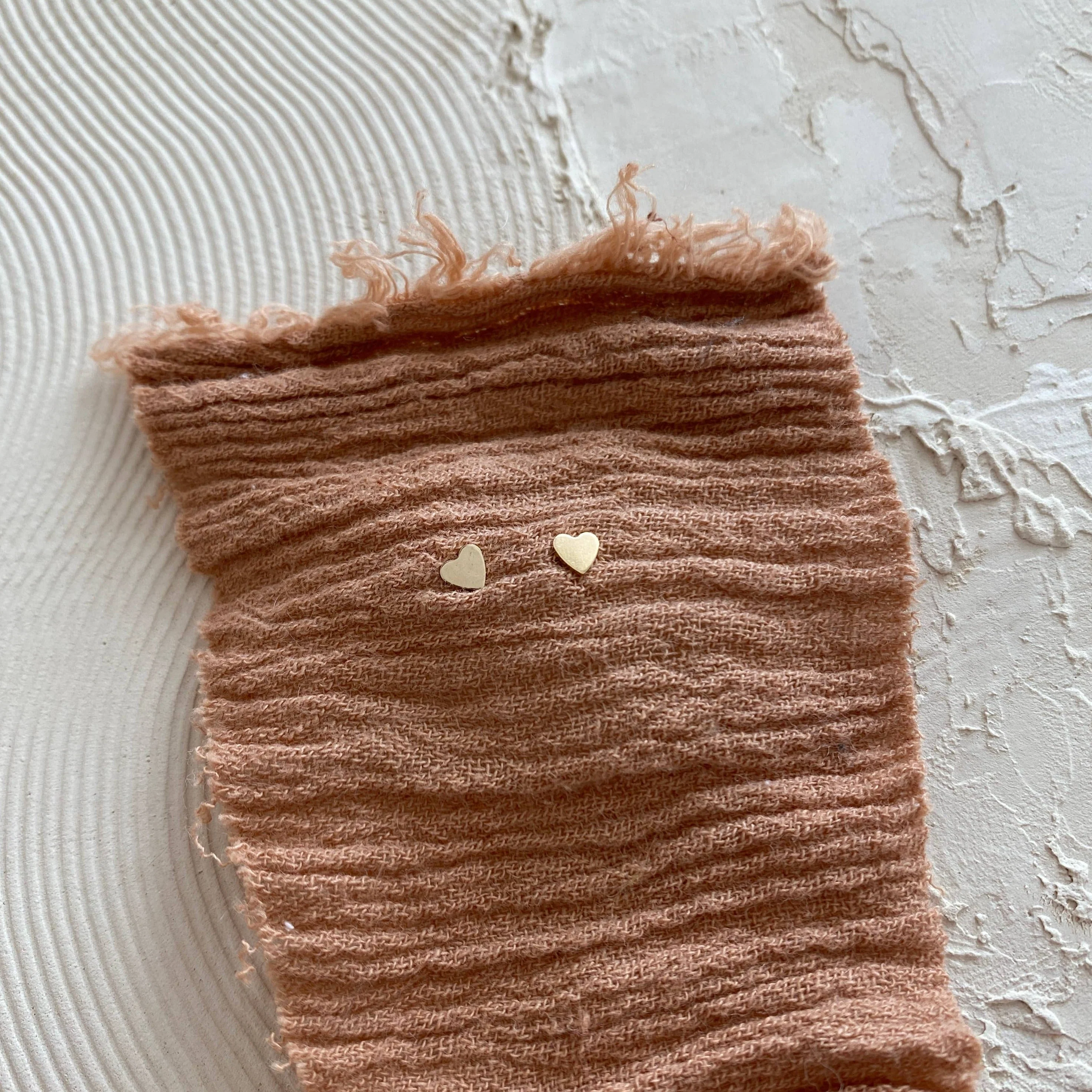 Gold Heart Stud Earrings