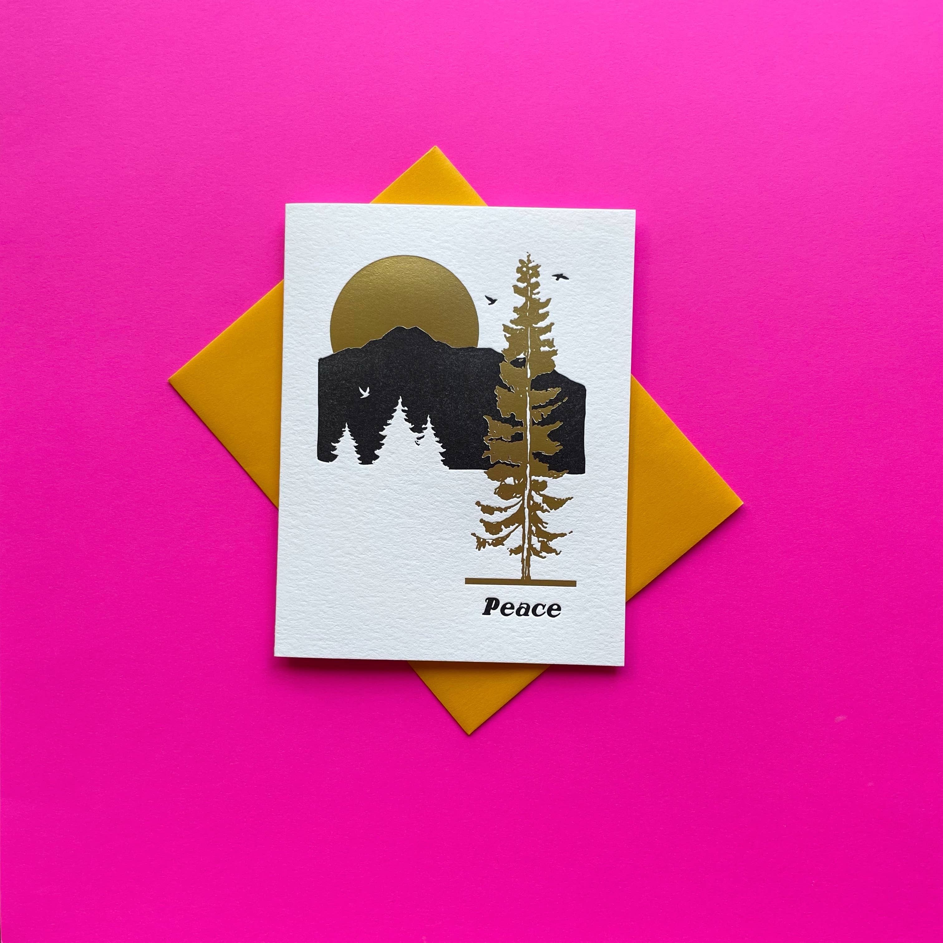 Golden Forest Peace Sympathy Card - Image 3