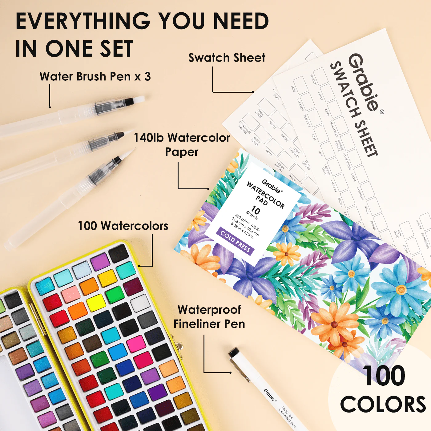 Premium Watercolor Set of 100 - Image 2