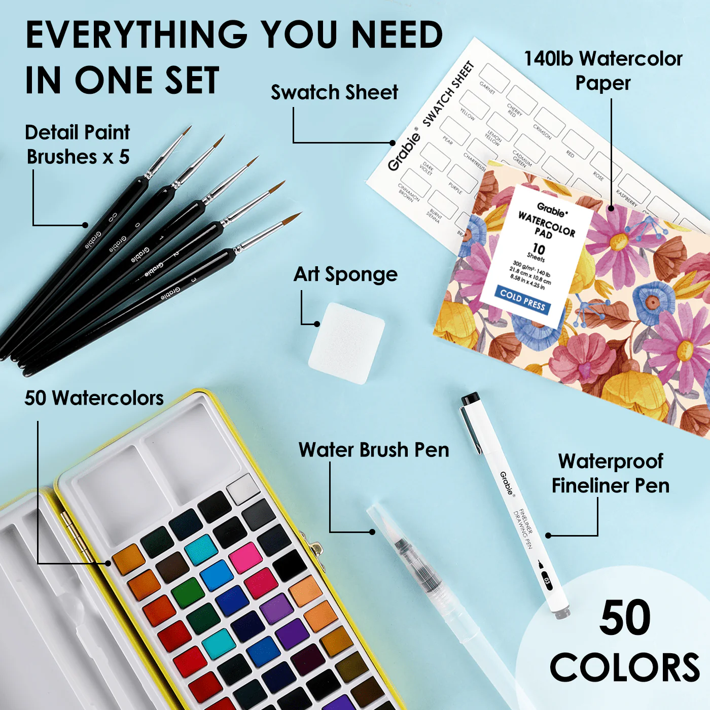 Premium Watercolor Set of 50 - Image 2