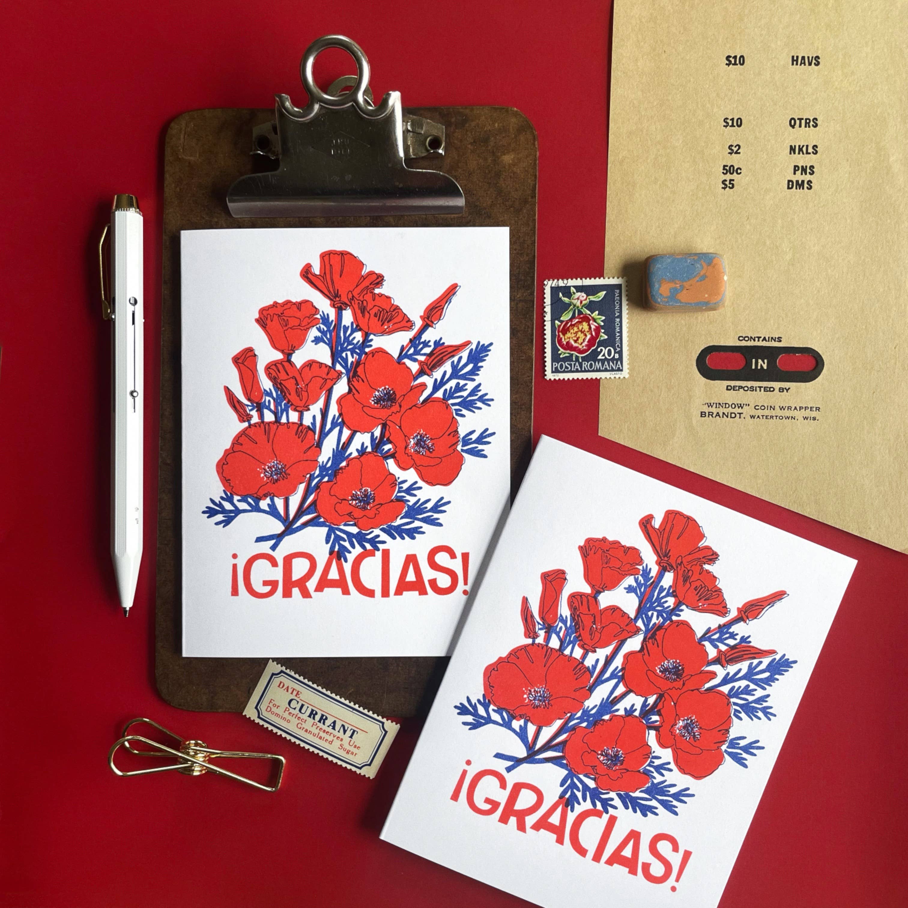 Gracias Poppies Thank You Card - Image 3