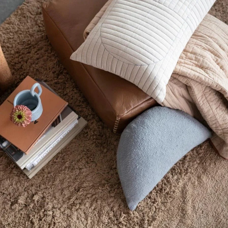 Gray Half Circle Cotton Pillow - Image 2