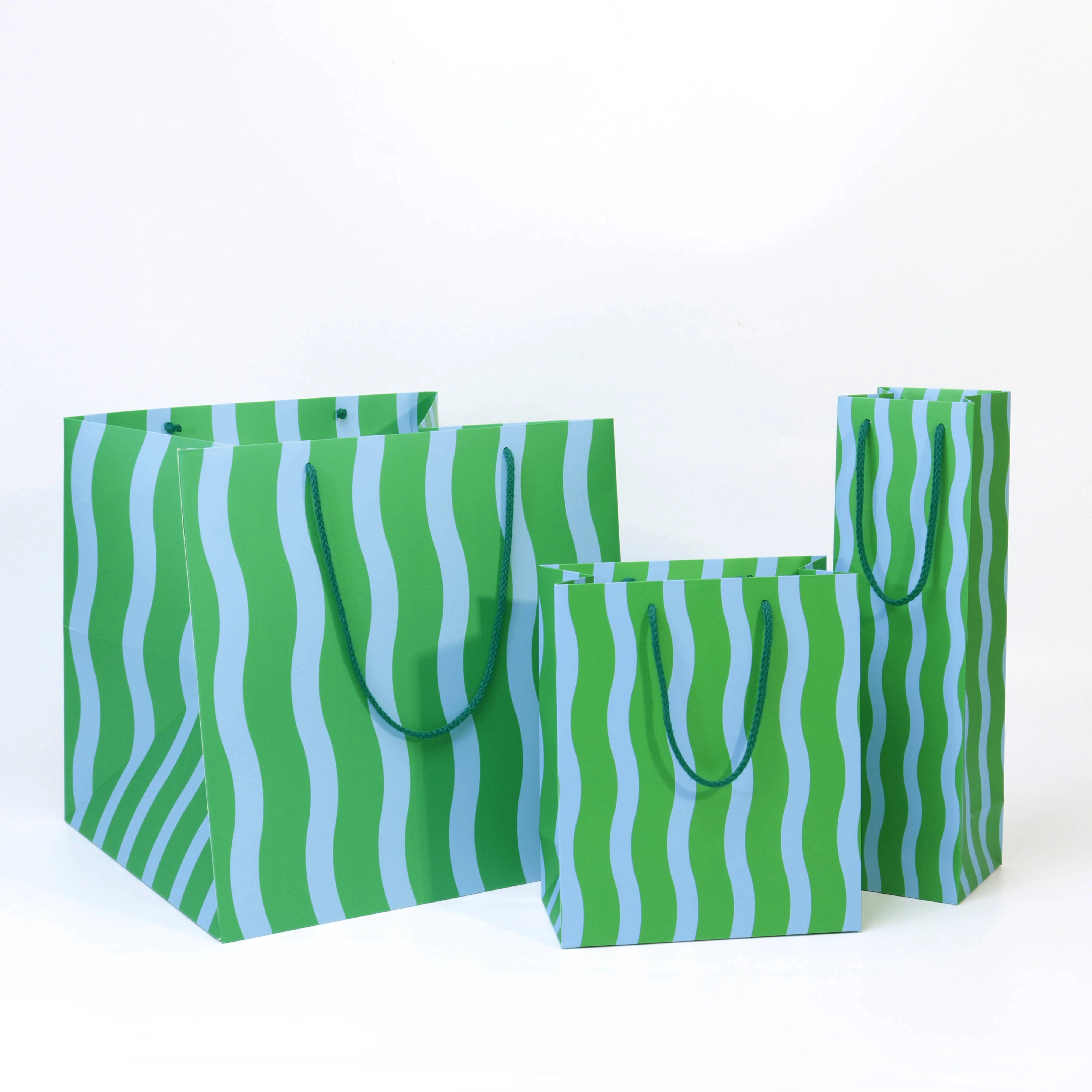 Green Fussy Stripe Gift Bag - Image 2