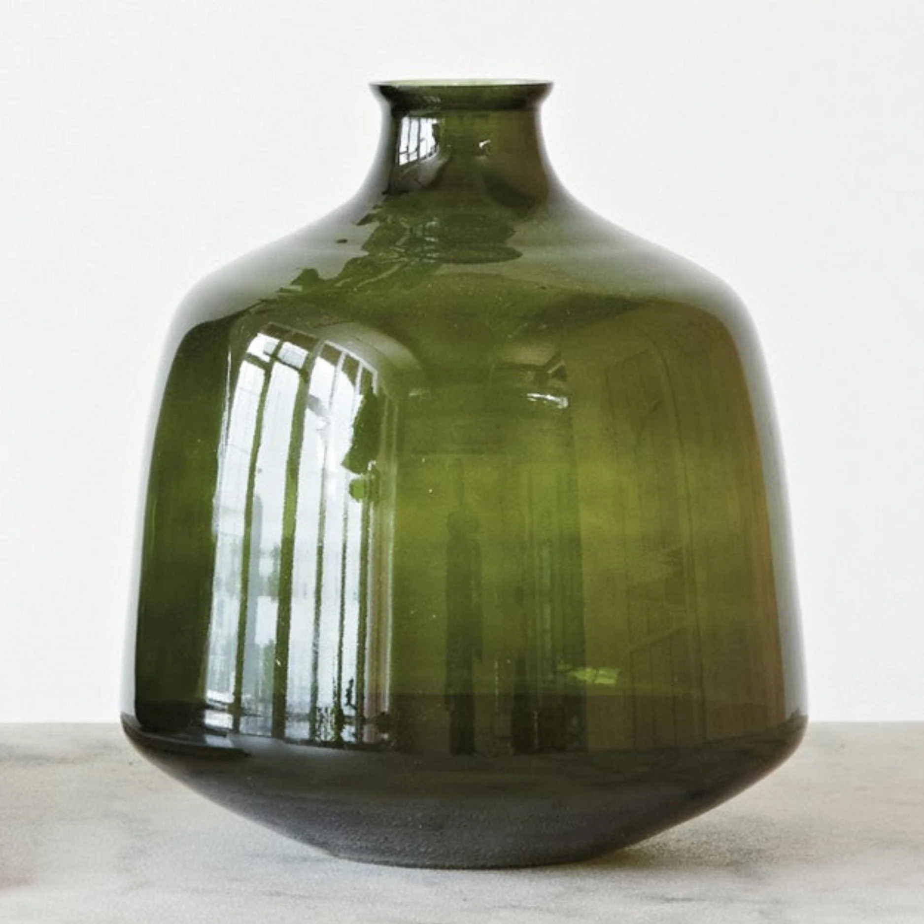 Green Glass Vase - Image 2