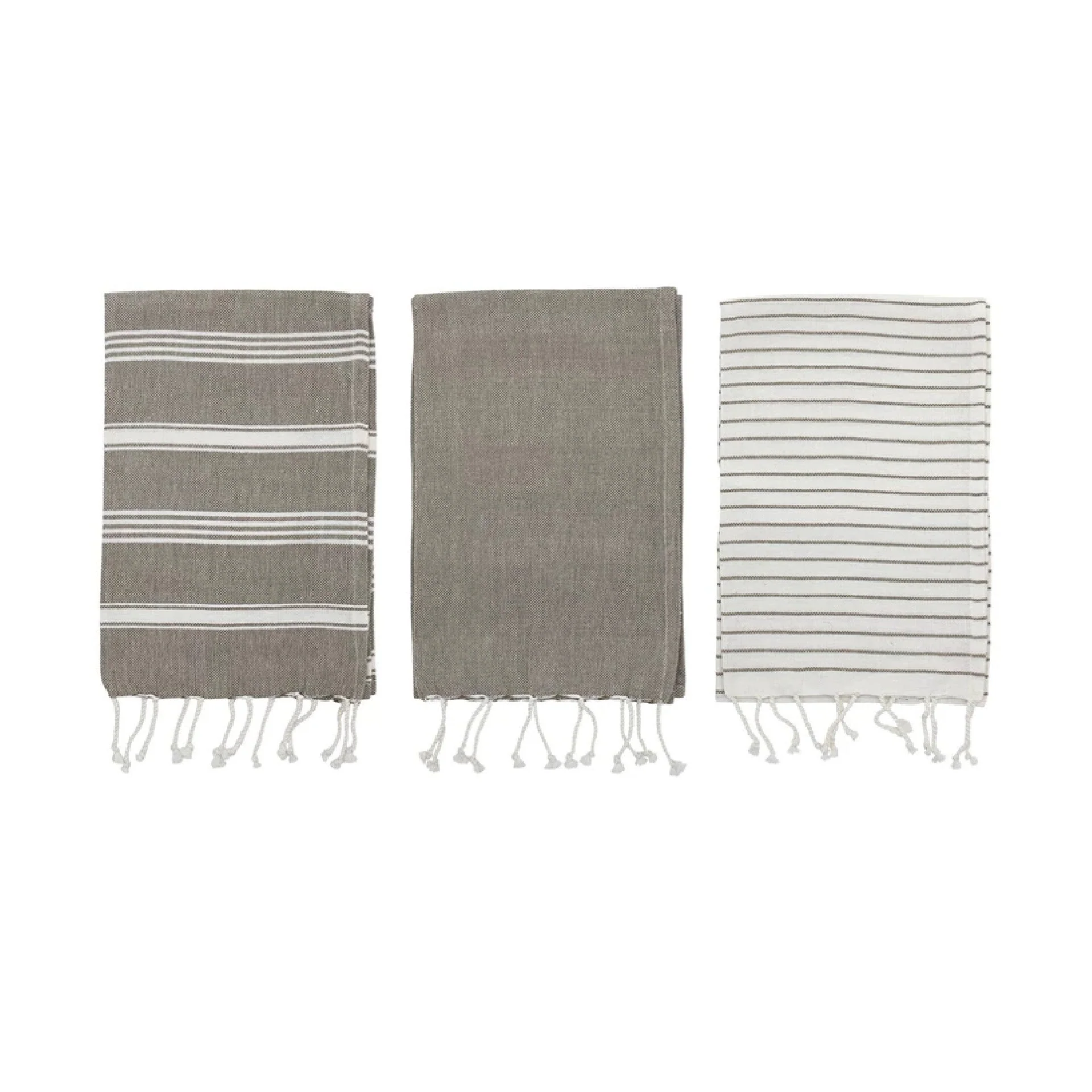 Grey Tasseled Tea Towels - Image 2