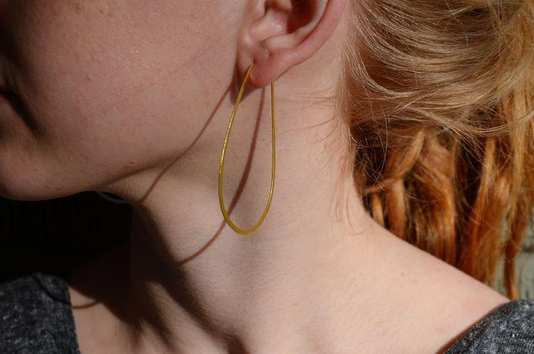Hammered Oval Hoops - Image 3