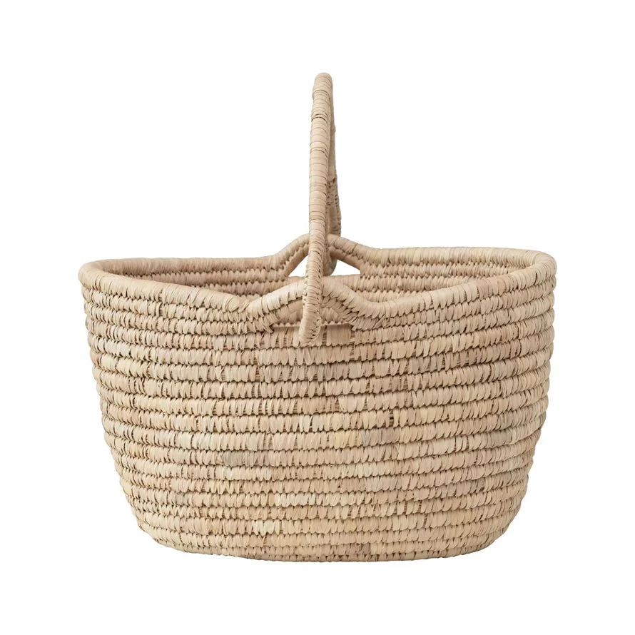 Hand-Woven Basket With Handle - Image 2
