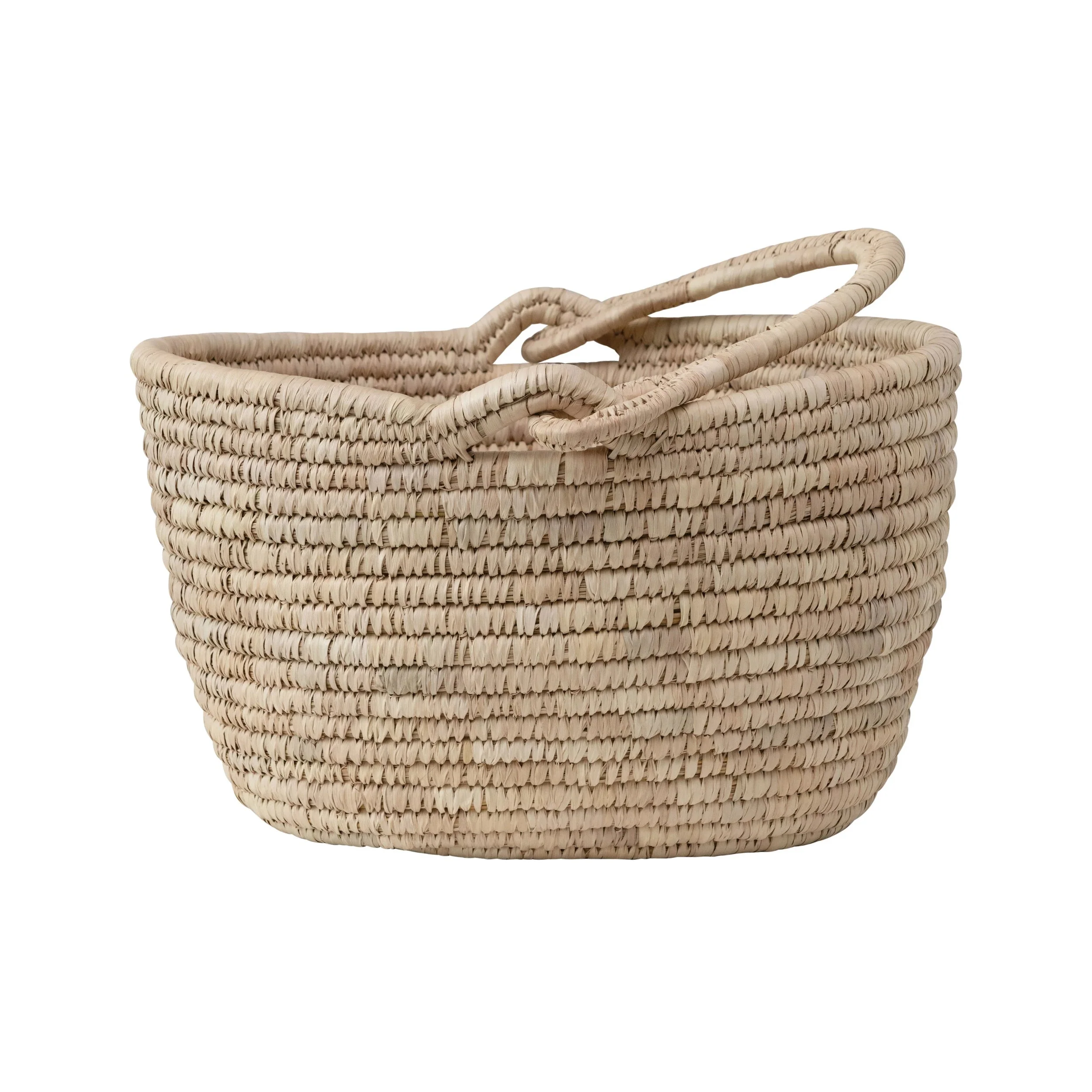 Hand-Woven Basket With Handle - Image 3