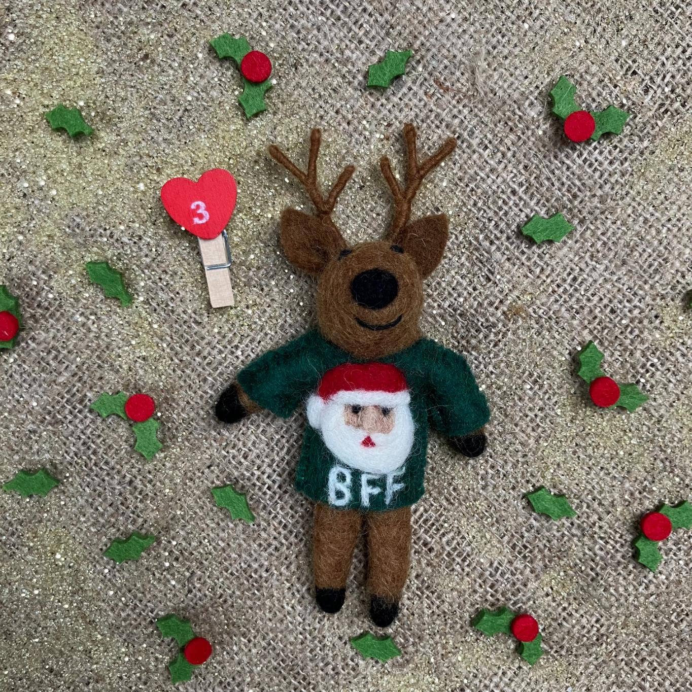 BFF Reindeer Felt Ornament - Image 2