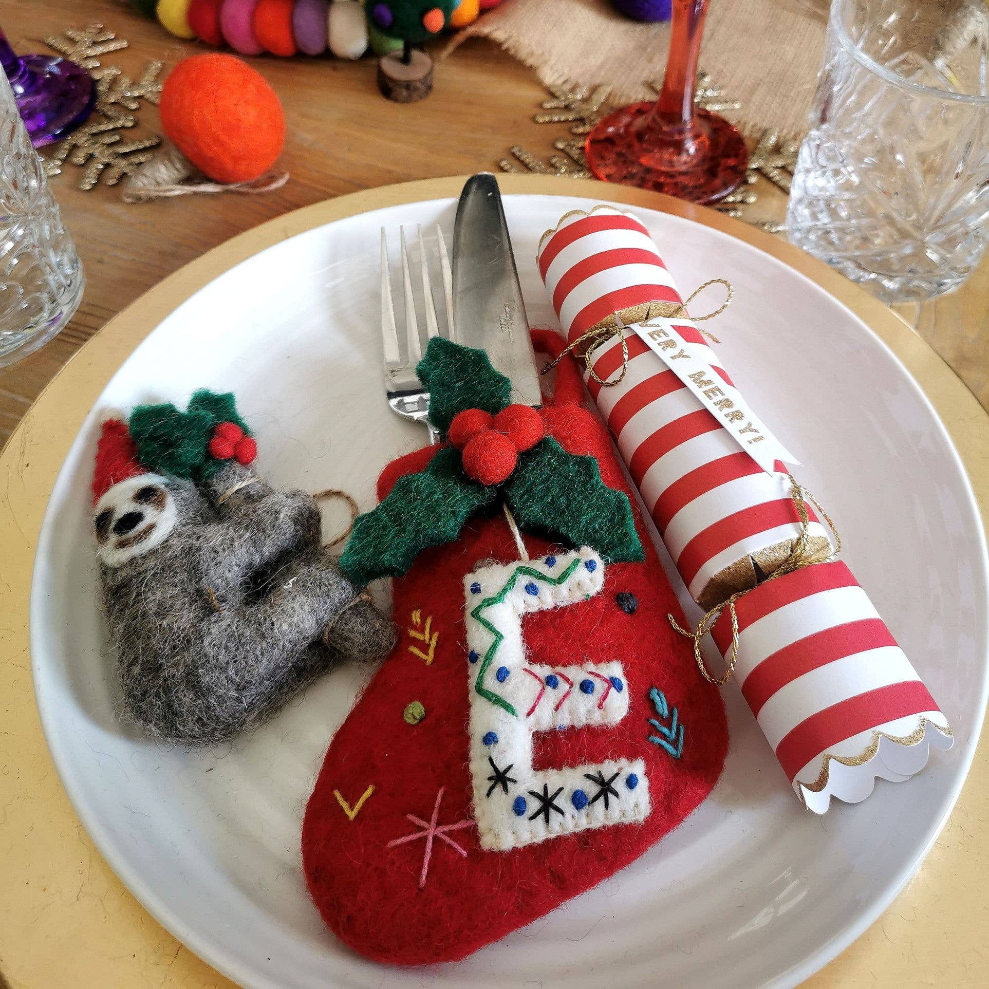 Santa Hat Sloth Ornament - Image 2