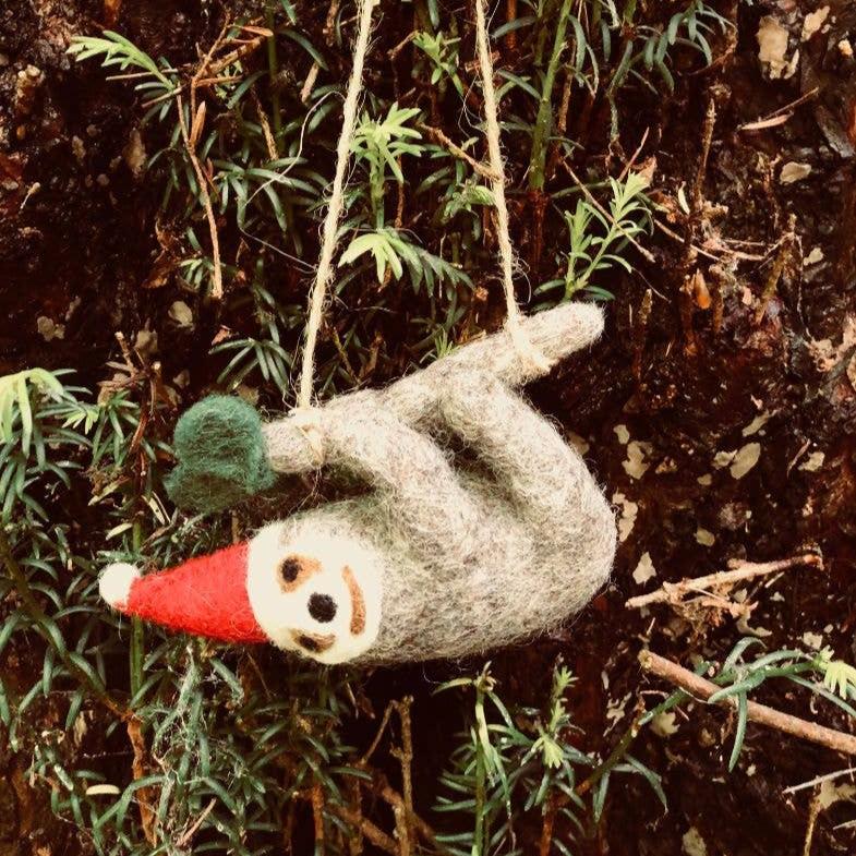 Santa Hat Sloth Ornament - Image 3