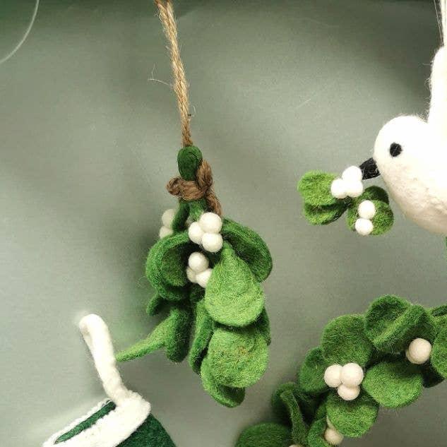 Mistletoe Sprig Felt Decoration - Image 2
