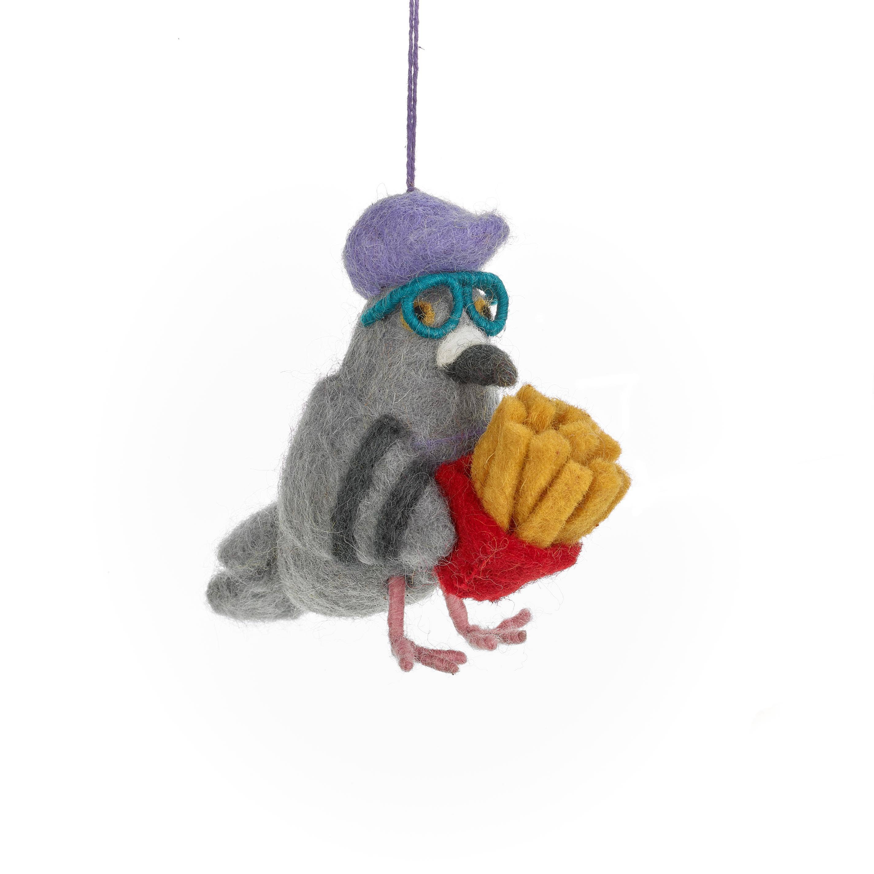 McPigeon French Fries Felt Ornament
