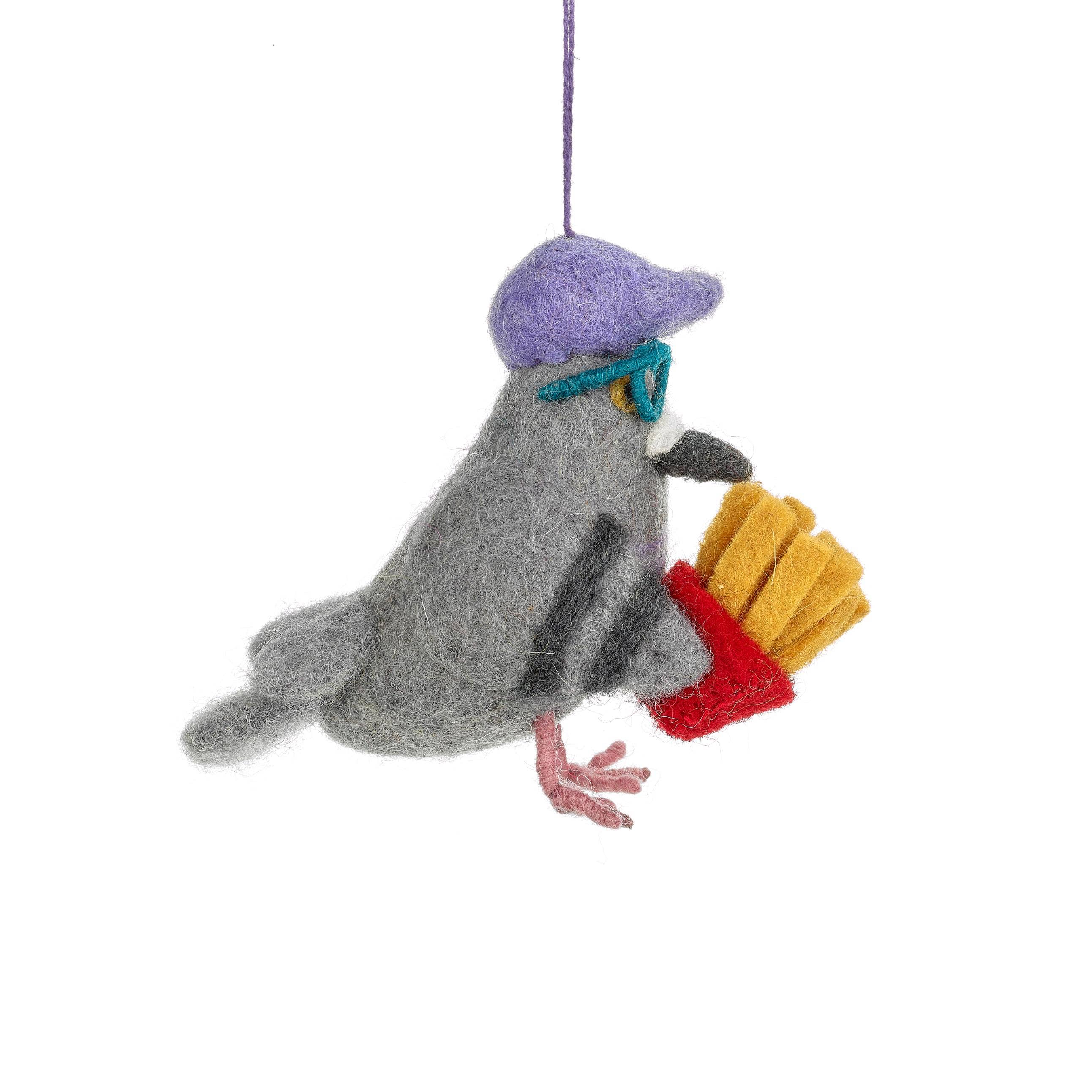 McPigeon French Fries Felt Ornament - Image 2