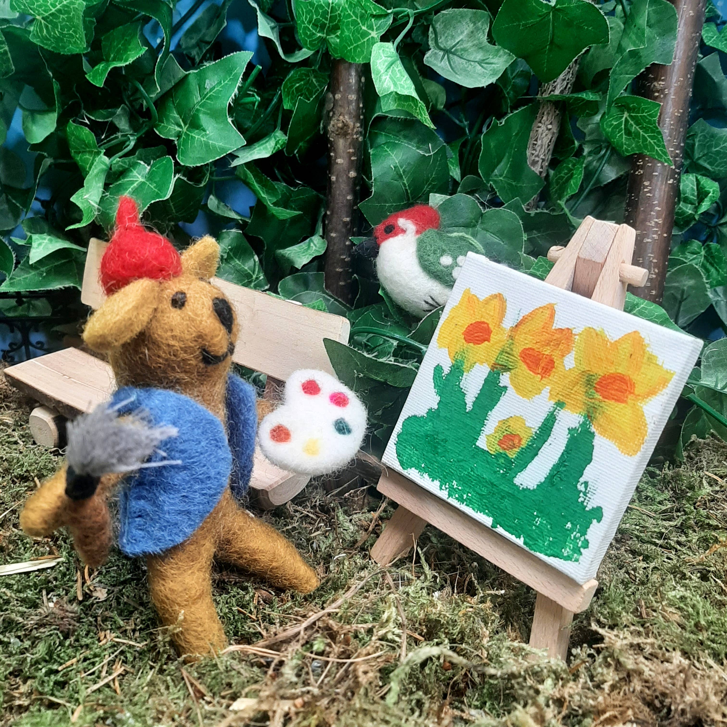 Painting Artist Dog Felt Ornament - Image 2