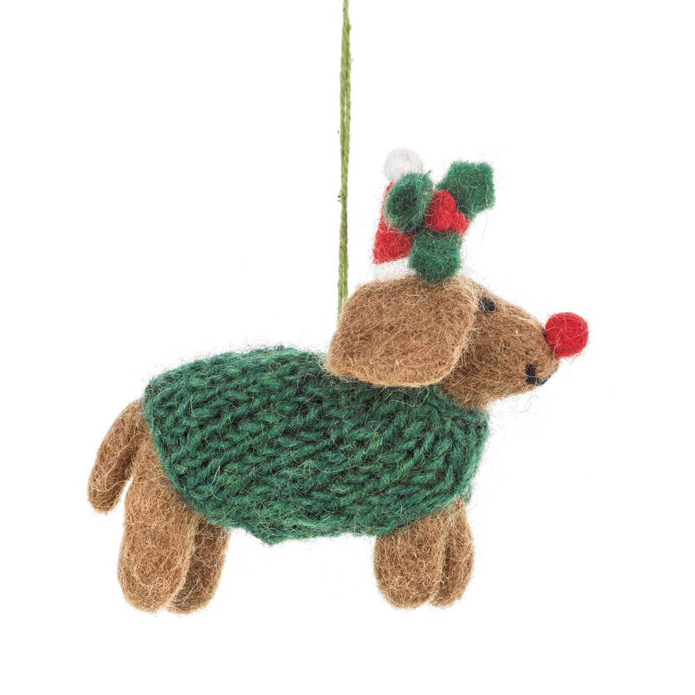 Rudolph Dog Felt Ornament - Image 2