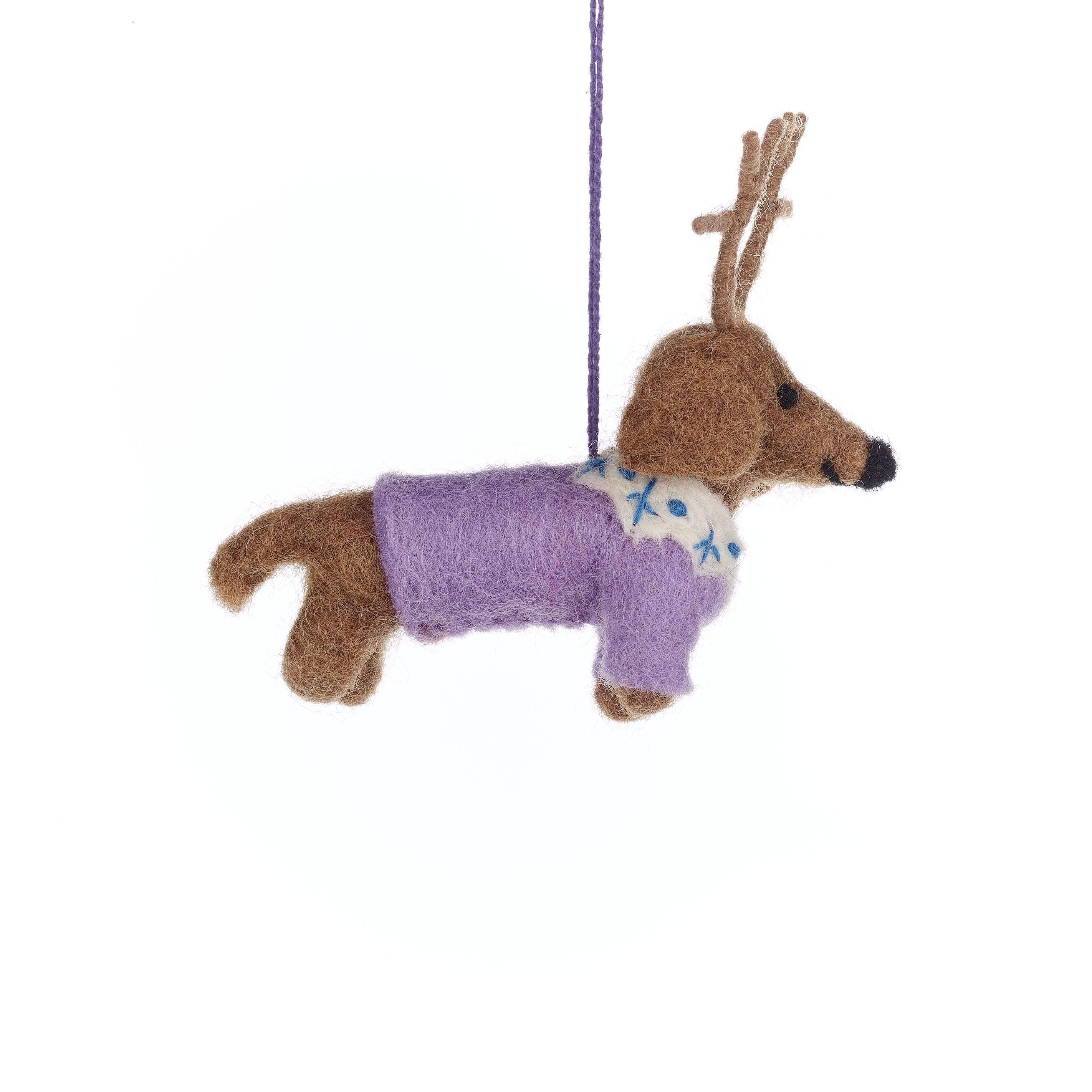Rudy Dachshund Dog Felt Ornament - Image 2