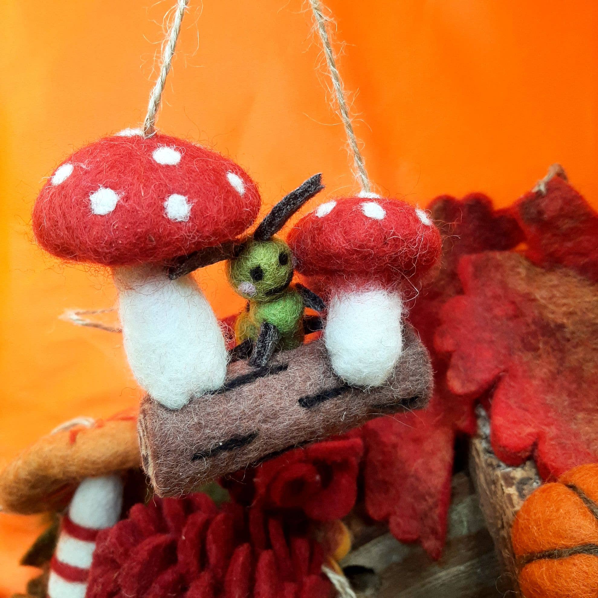 Woodland Caterpillar Felt Ornament - Image 2