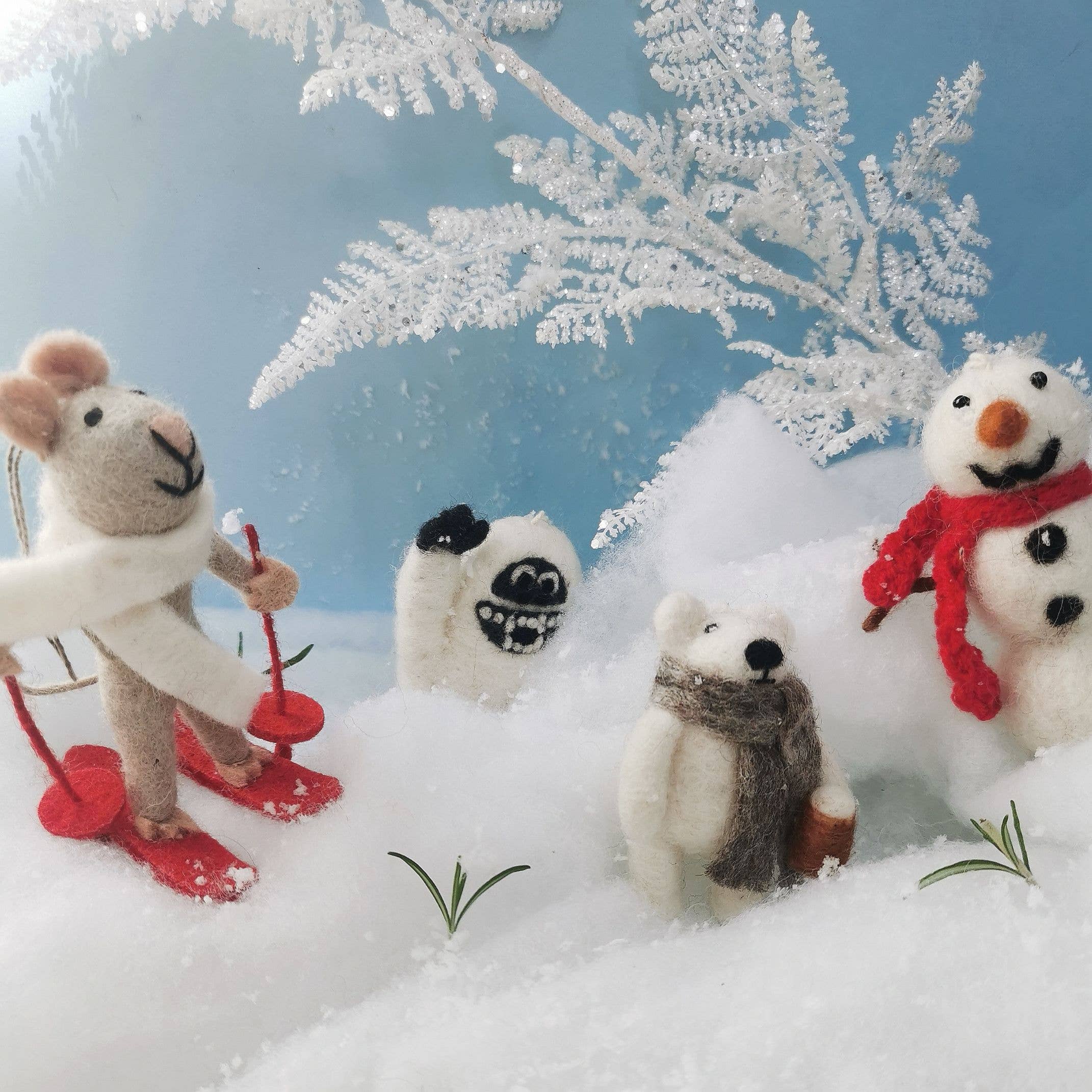 Festive Yeti Felt Ornament - Image 2