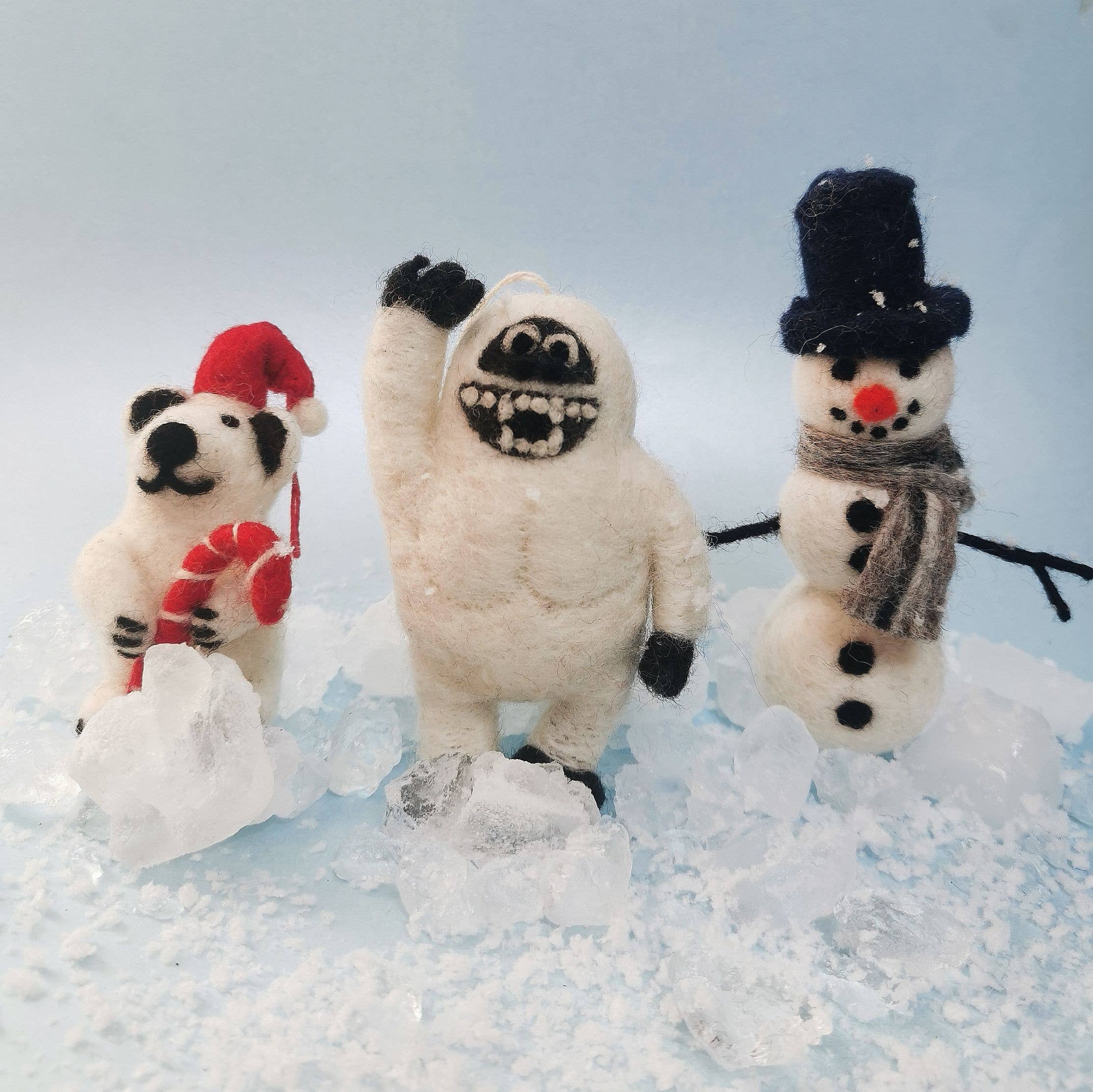 Festive Yeti Felt Ornament - Image 3