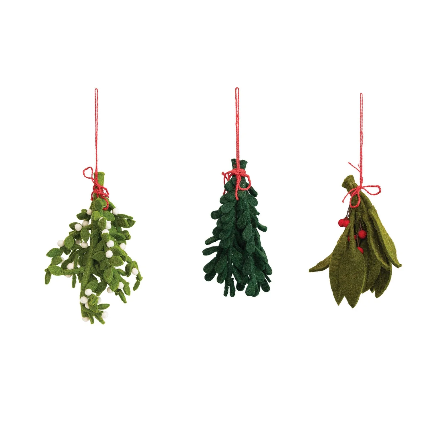 Handmade Wool Felt Hanging Mistletoe - Image 2