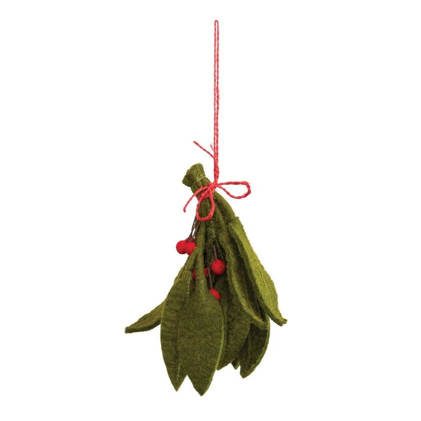 Handmade Wool Felt Hanging Mistletoe - Image 6