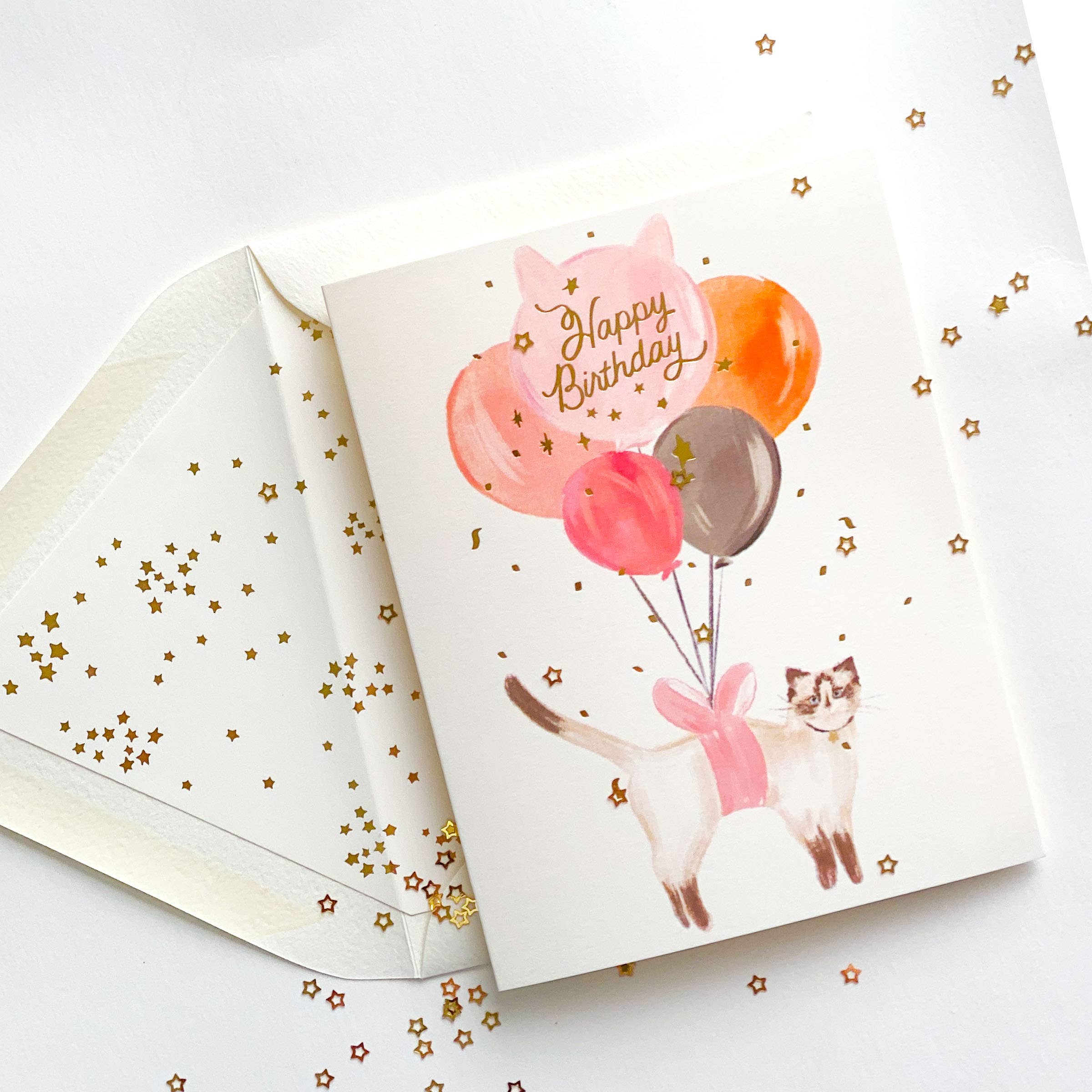Balloon Cat Birthday Card - Image 3