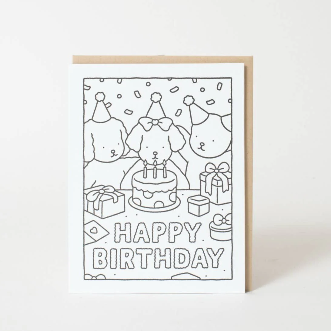 Cake Party DIY Coloring Birthday Card - Image 2