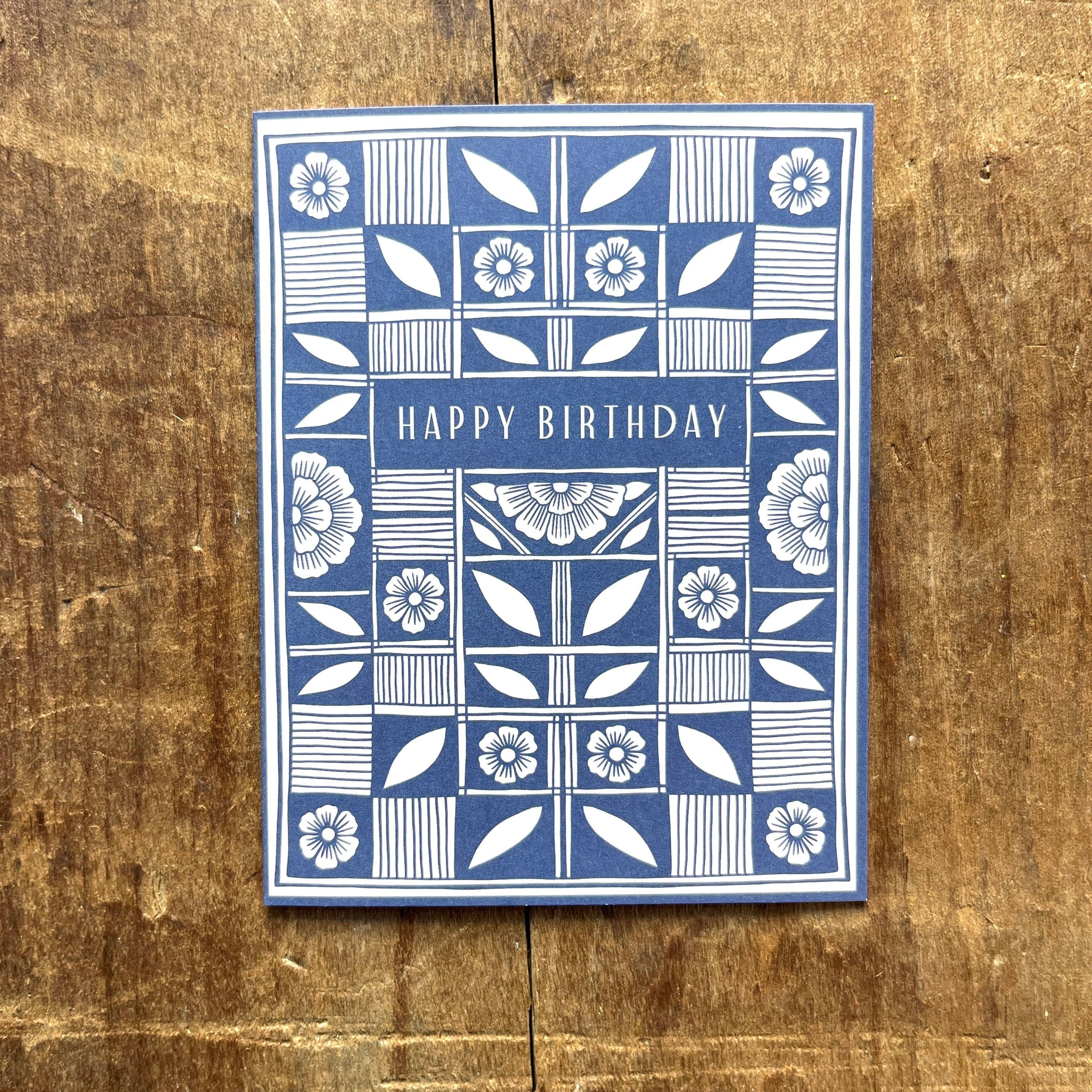 Checked Quilt Block Birthday Card - Image 2