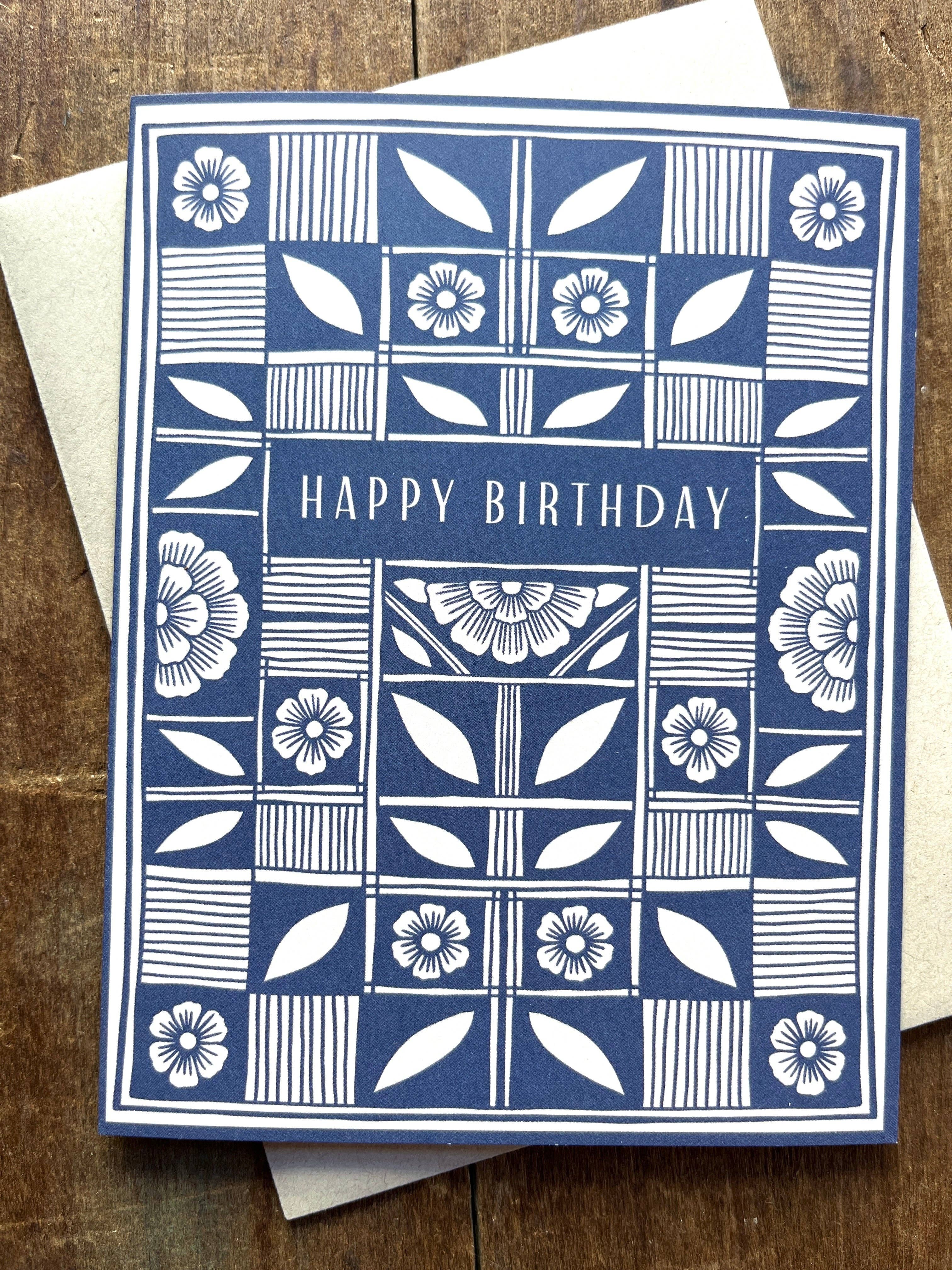 Checked Quilt Block Birthday Card - Image 4