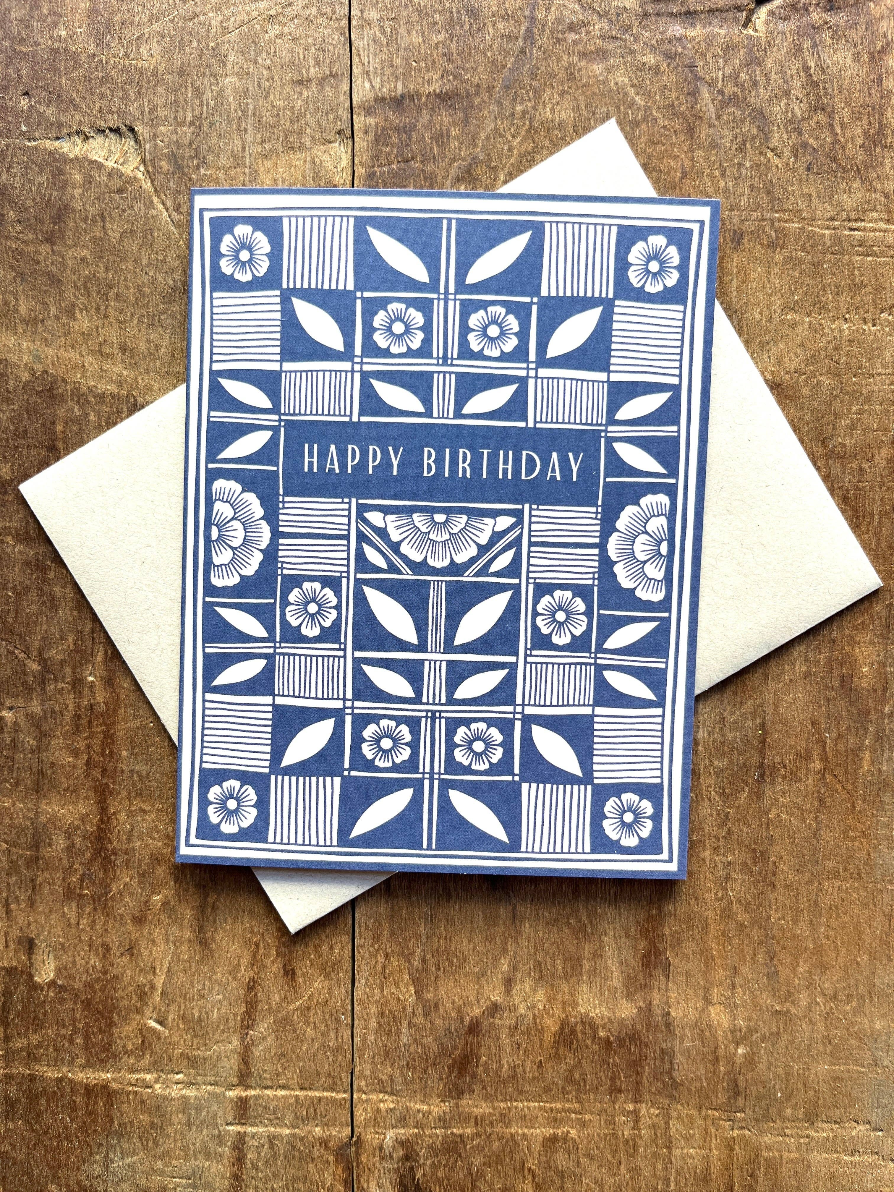 Checked Quilt Block Birthday Card - Image 9
