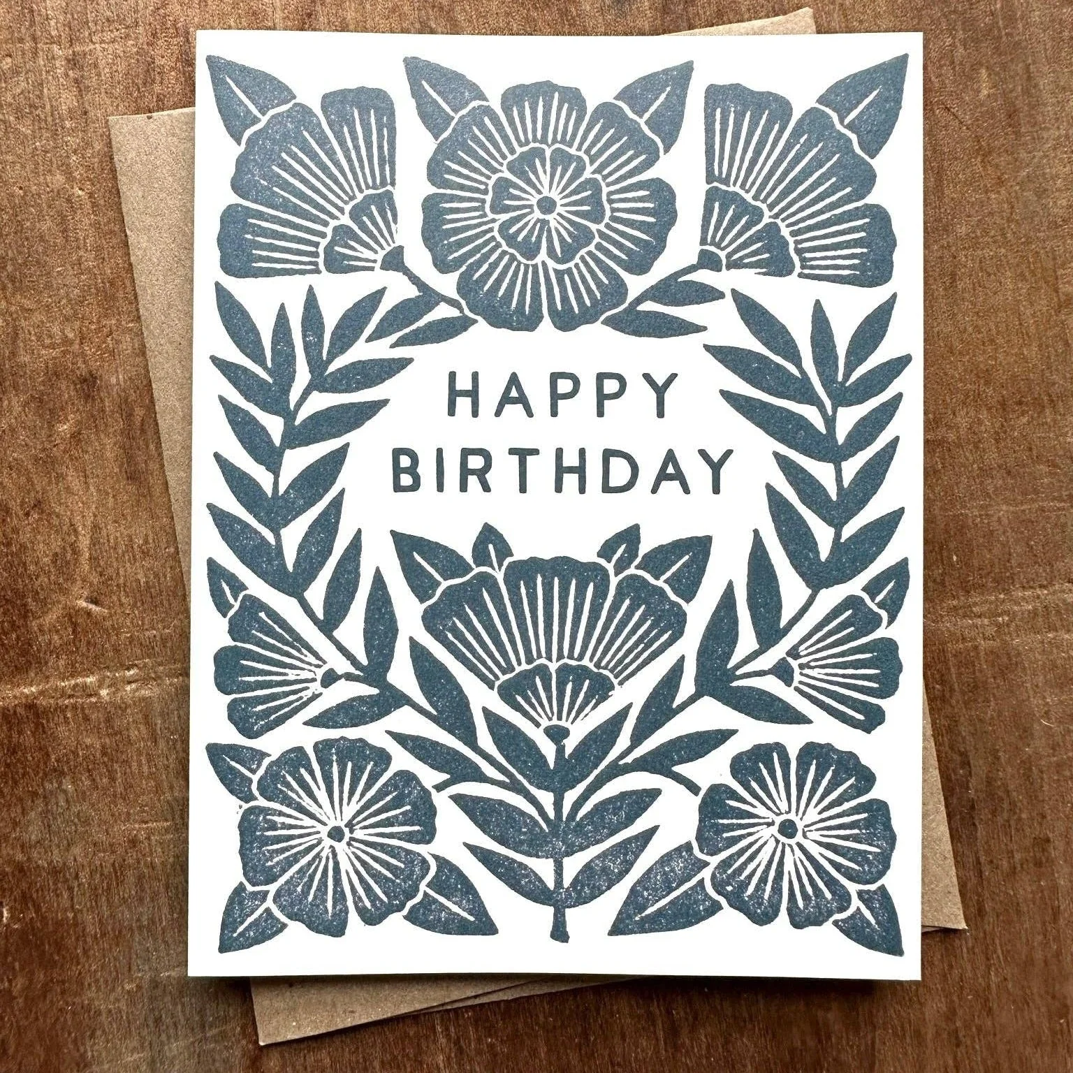 Floral Block Birthday Card