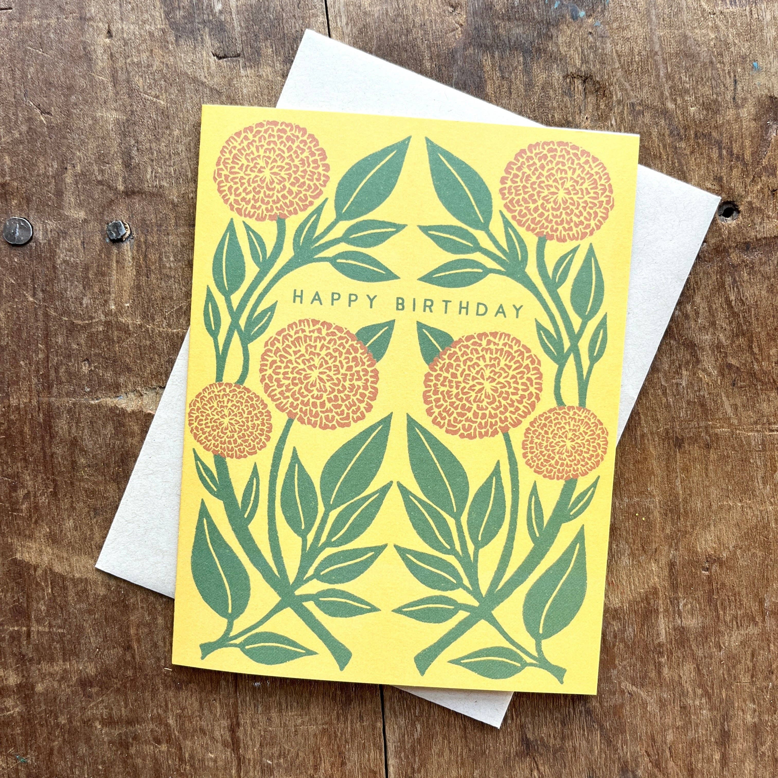 Marigolds Birthday Card