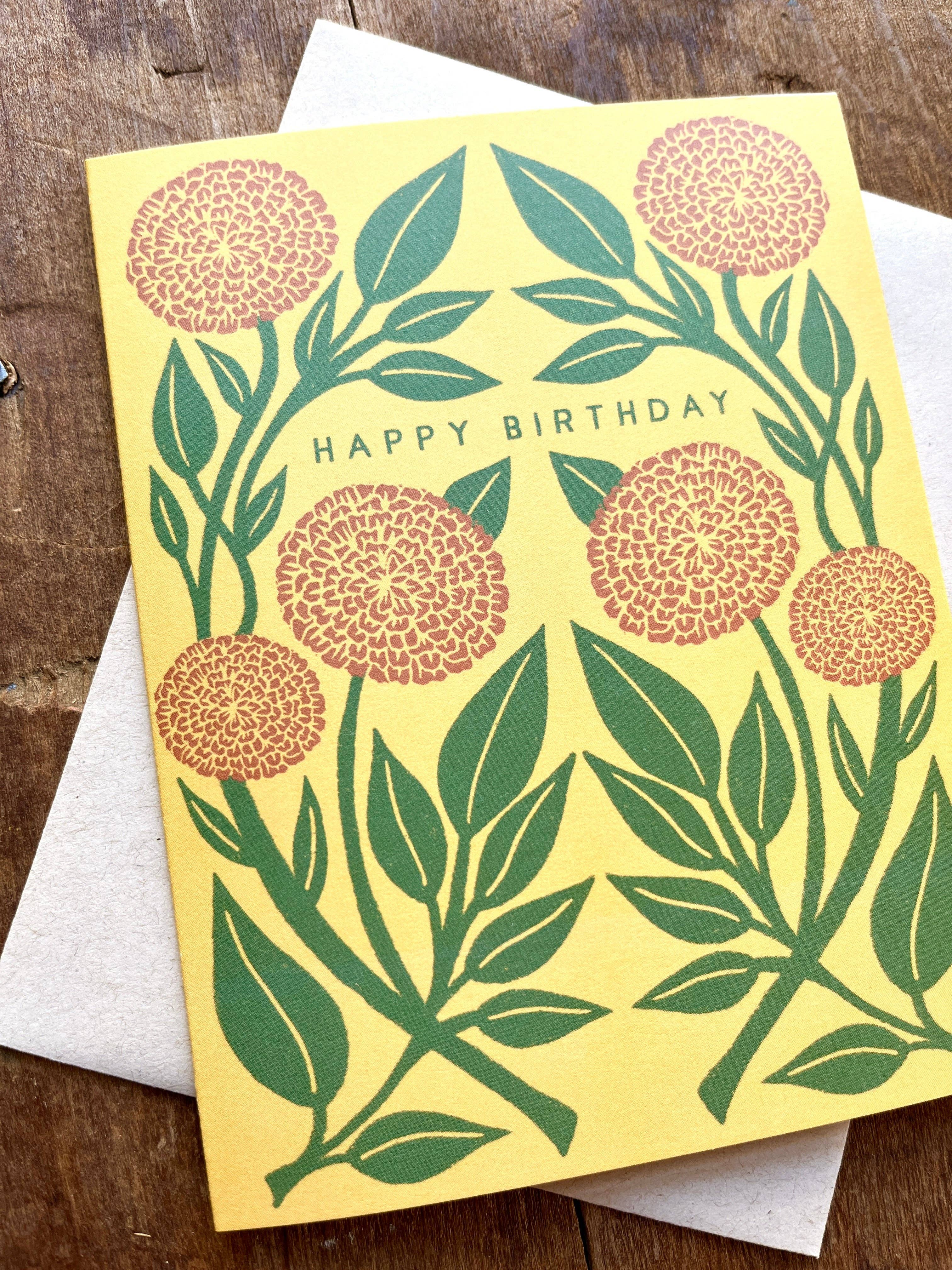 Marigolds Birthday Card - Image 2