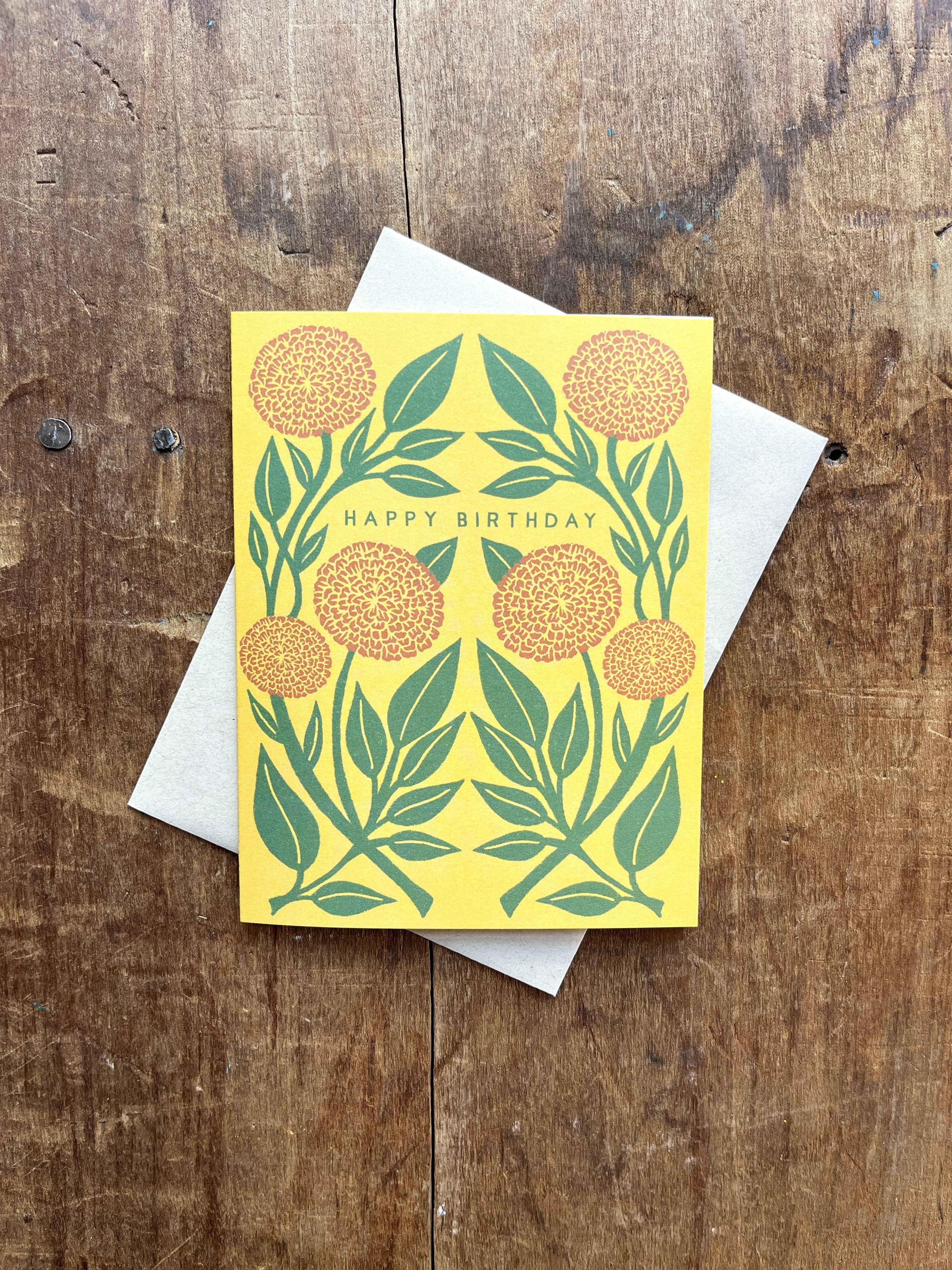 Marigolds Birthday Card - Image 3