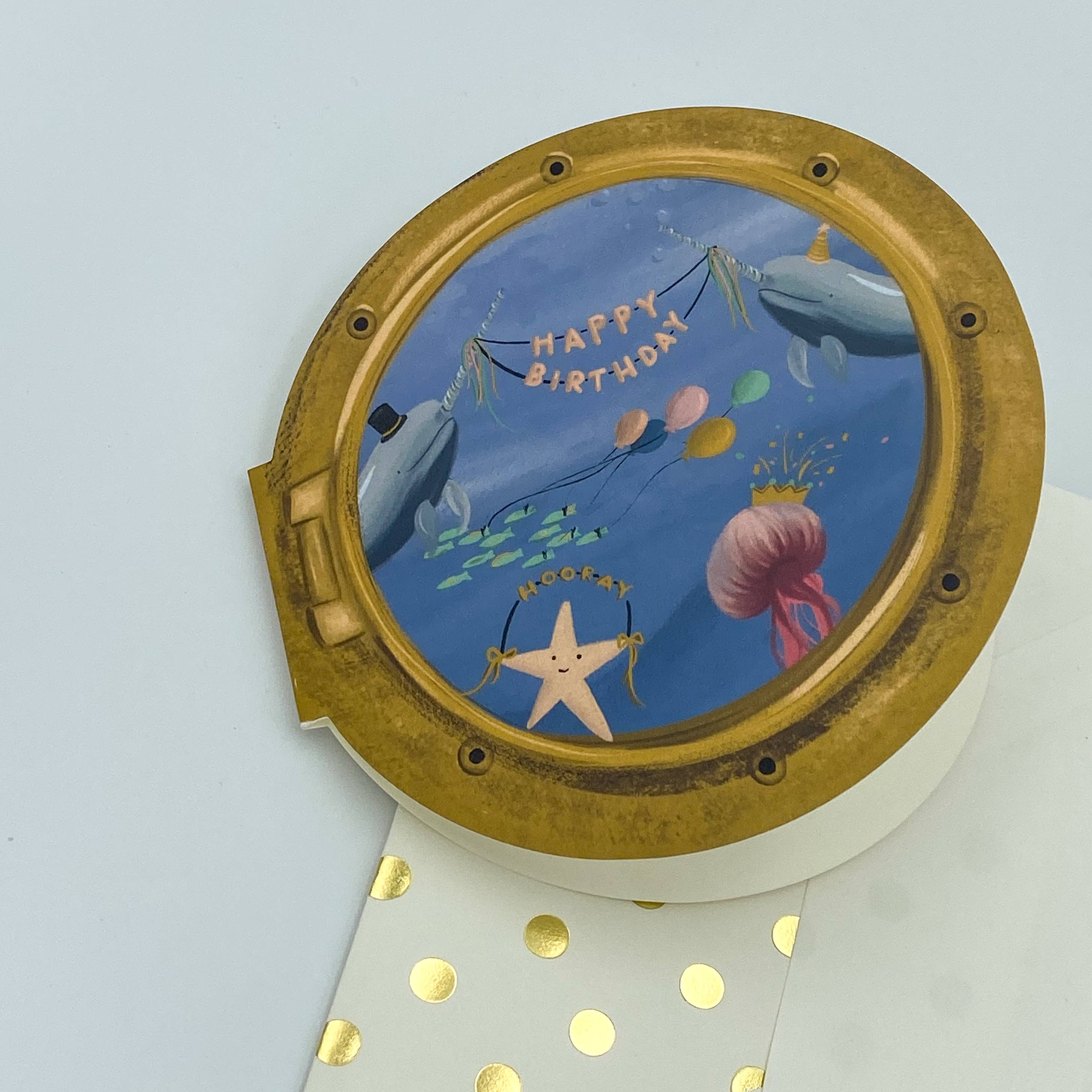 Ocean Creatures Porthole Birthday Card - Image 3